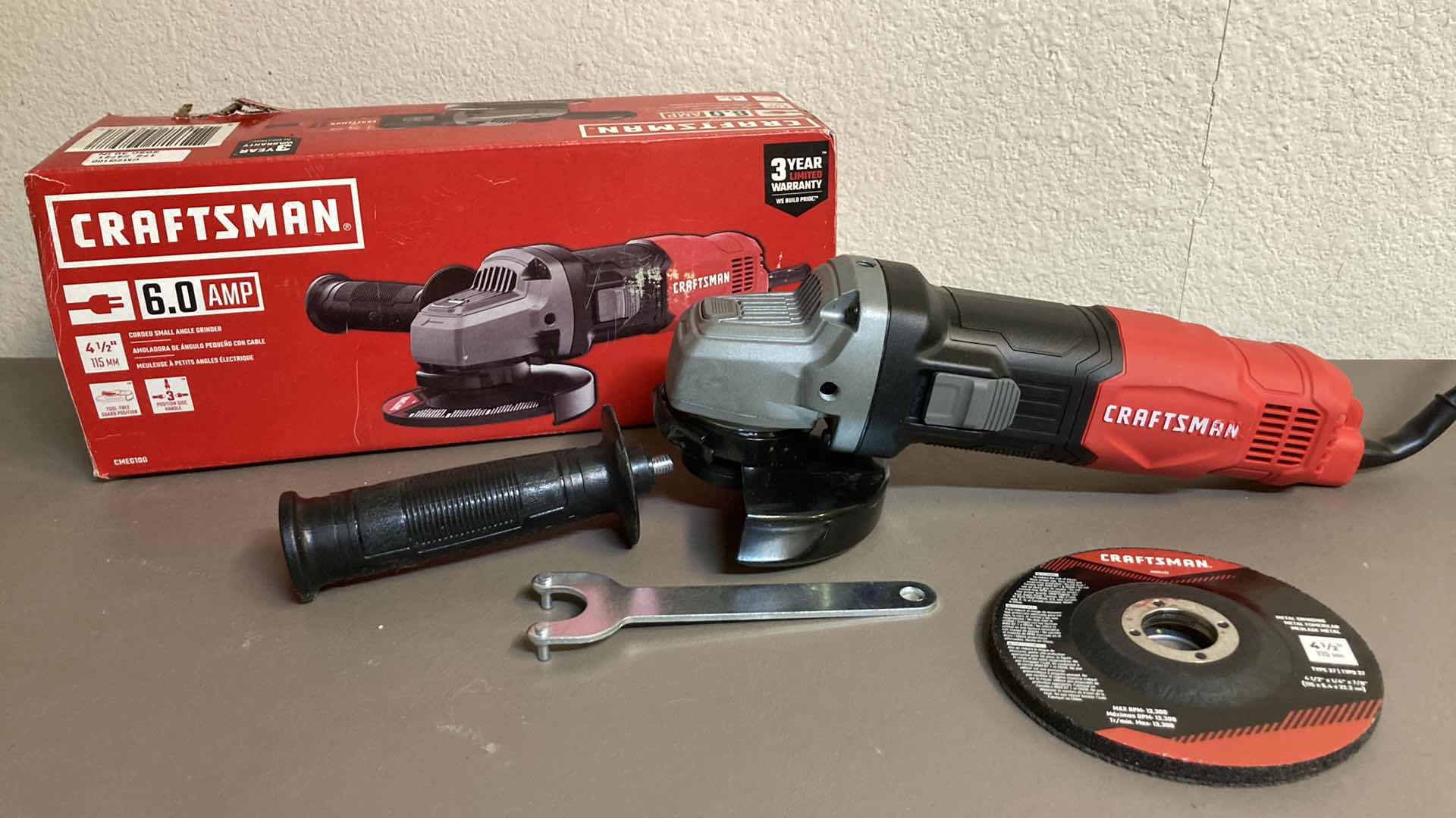 Photo 1 of CRAFTSMAN 6.0 AMP ANGLE GRINDER MODEL CMEG100