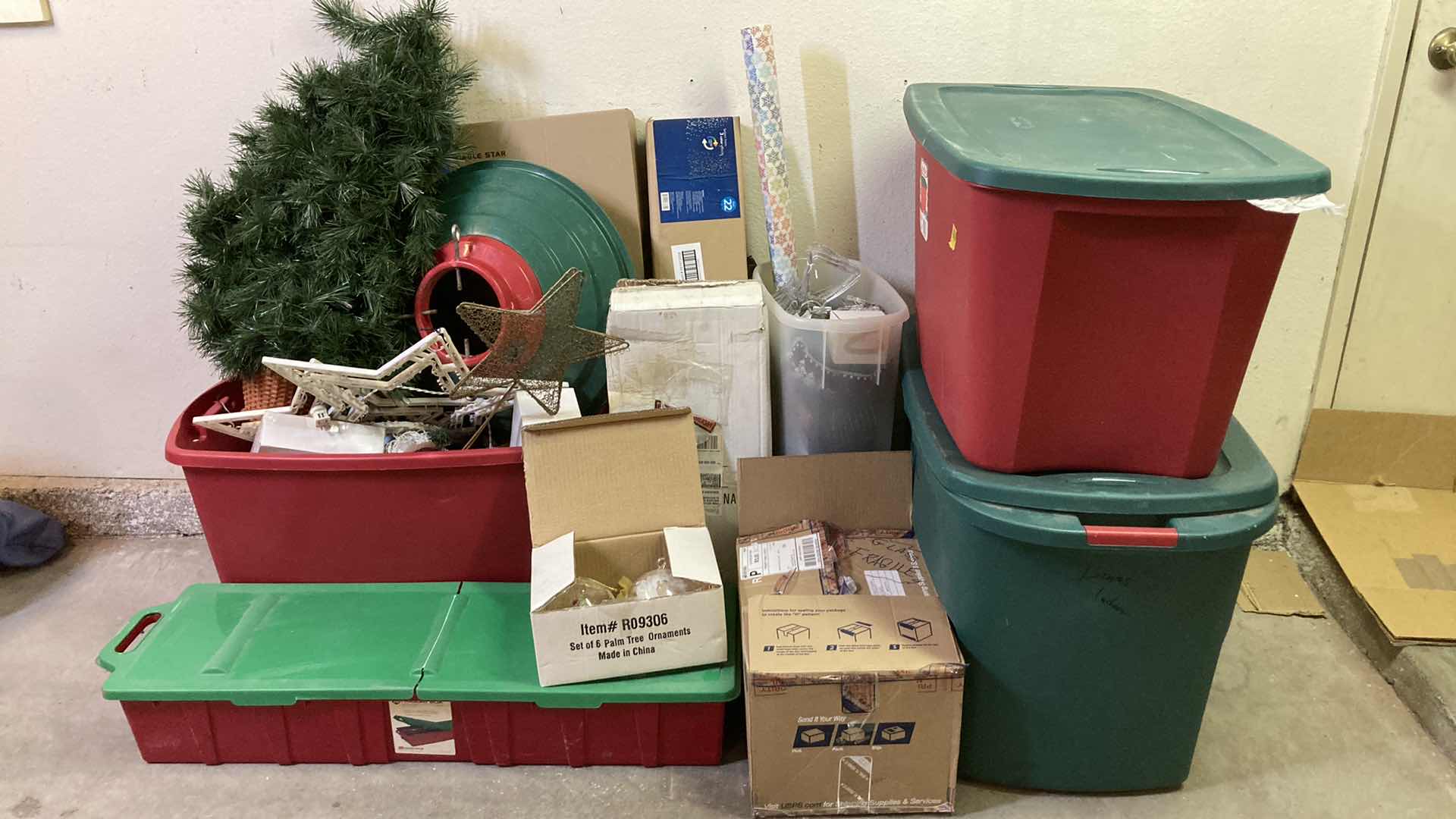 Photo 1 of CHRISTMAS DECORATIONS W TOTES