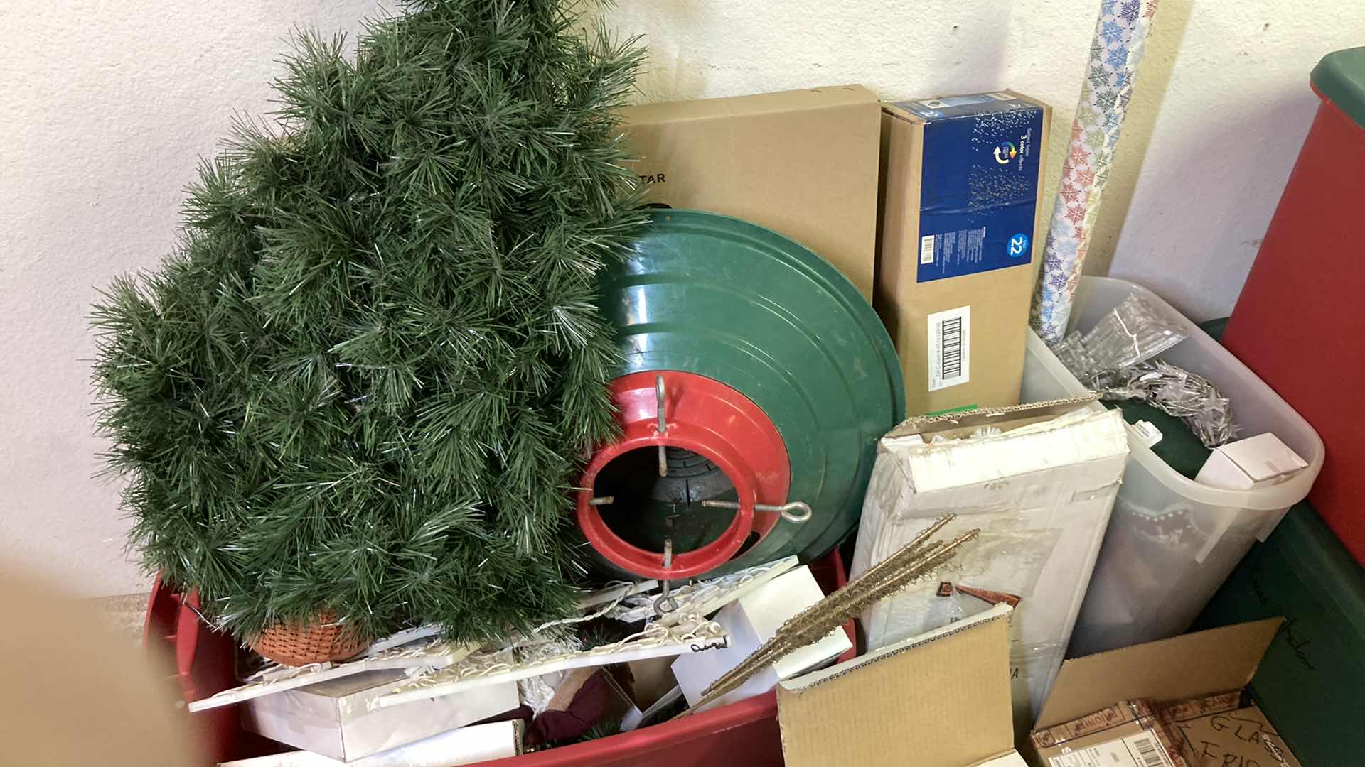 Photo 2 of CHRISTMAS DECORATIONS W TOTES