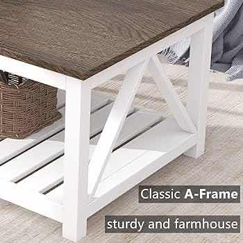 Photo 1 of NEW CHOOCHOO RUSTIC WOOD TOP WHITE BASE COFFEE TABLE MODEL CT19001-WH