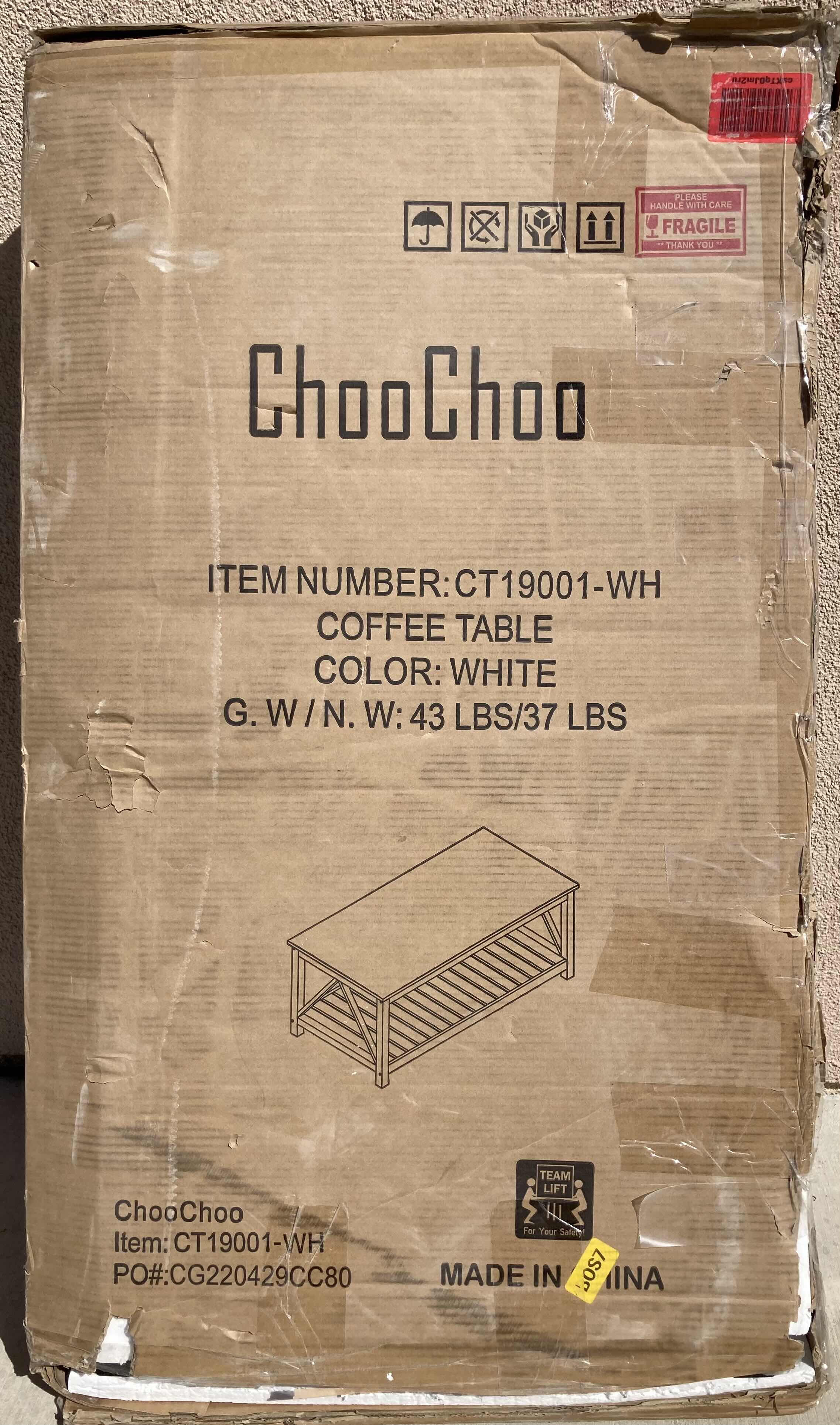 Photo 1 of NEW CHOOCHOO RUSTIC WOOD TOP WHITE BASE COFFEE TABLE MODEL CT19001-WH