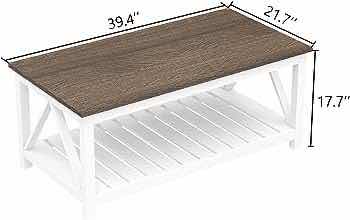 Photo 1 of NEW CHOOCHOO RUSTIC WOOD TOP WHITE BASE COFFEE TABLE MODEL CT19001-WH