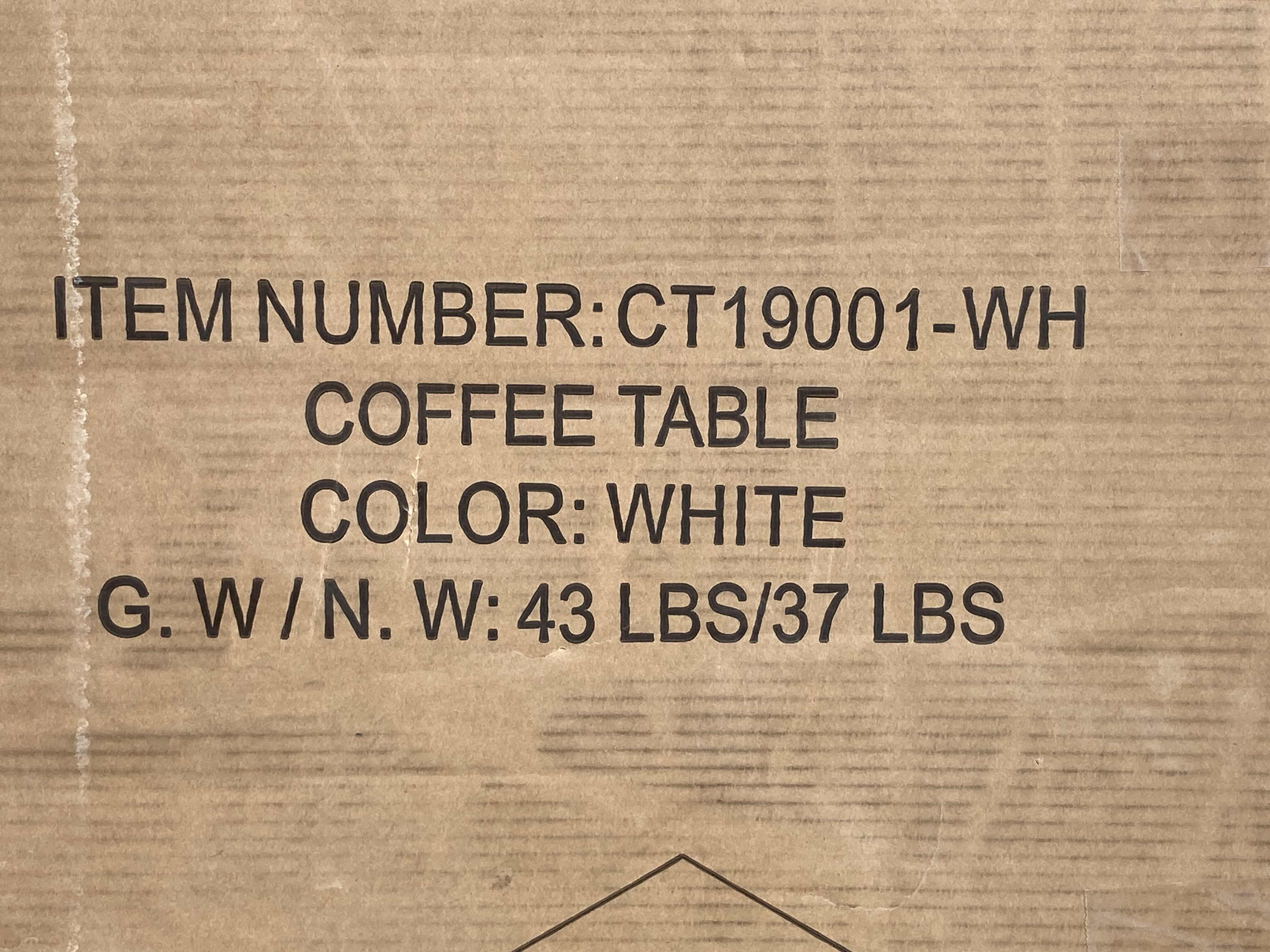 Photo 1 of NEW CHOOCHOO RUSTIC WOOD TOP WHITE BASE COFFEE TABLE MODEL CT19001-WH