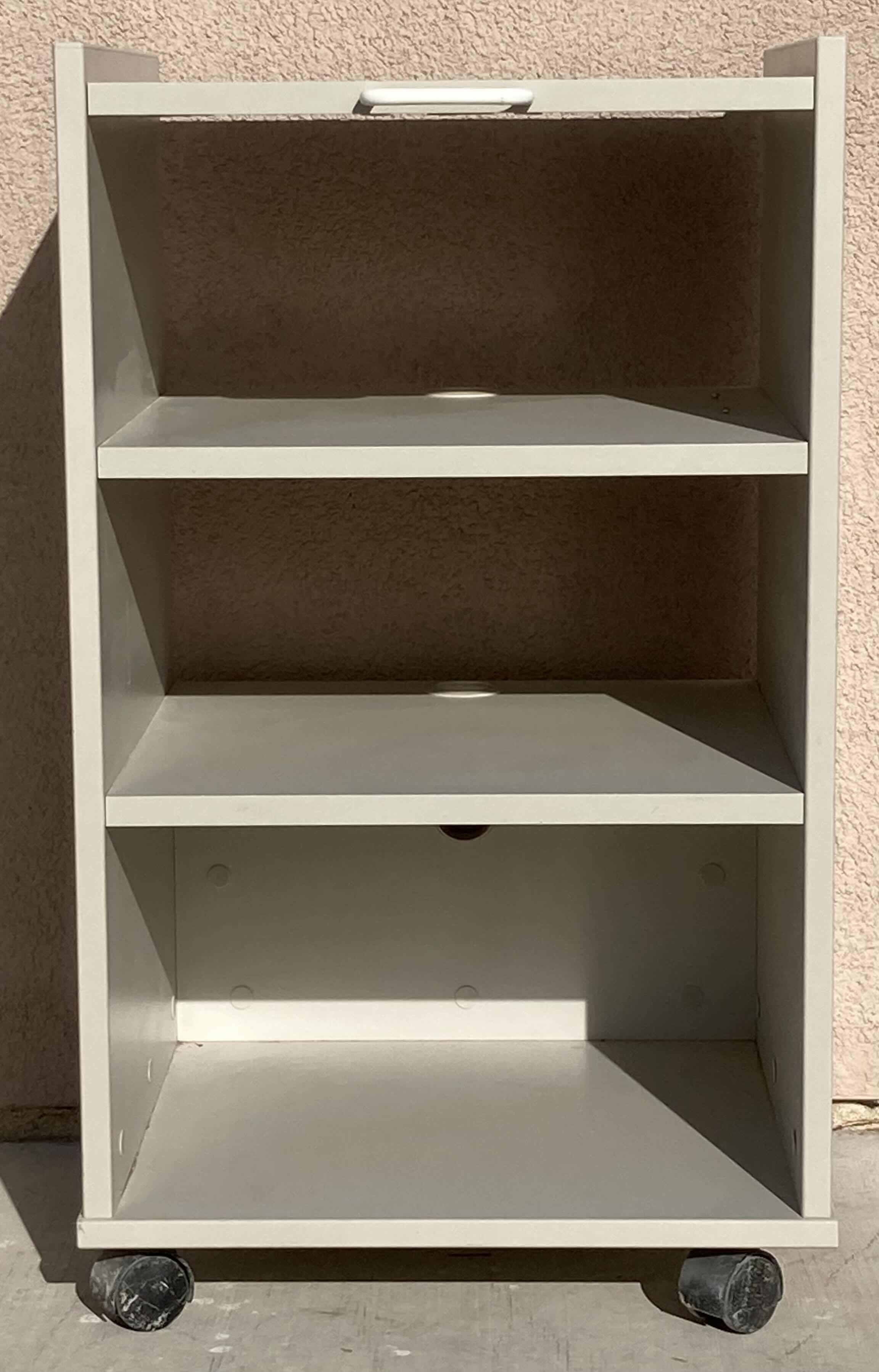 Photo 1 of ROLLING 4 TIER MEDIA CABINET 19” X 19” H32”