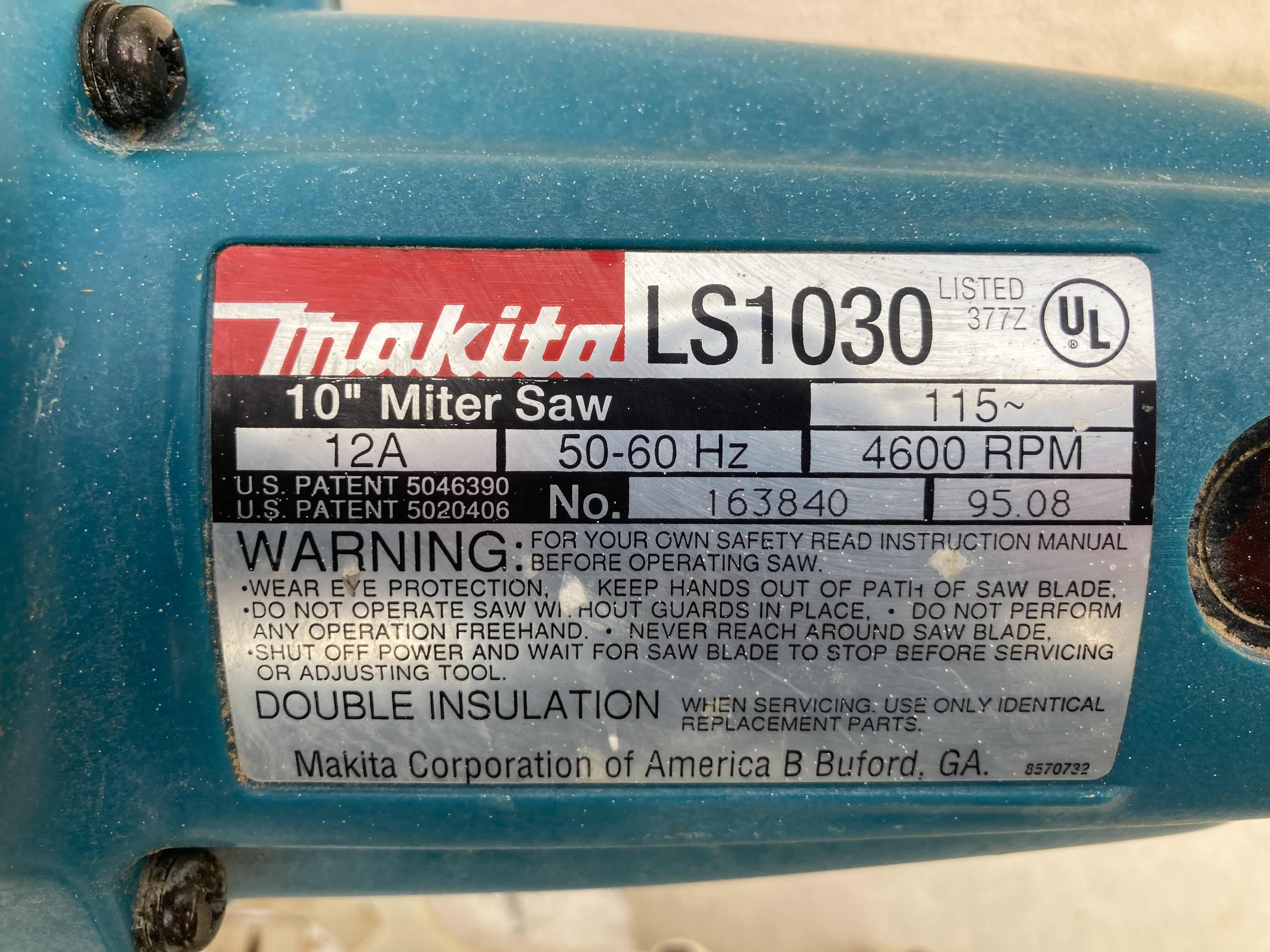 Photo 1 of MAKITA 10” POWER MITER SAW TABLE MOUNT MODEL LS1030