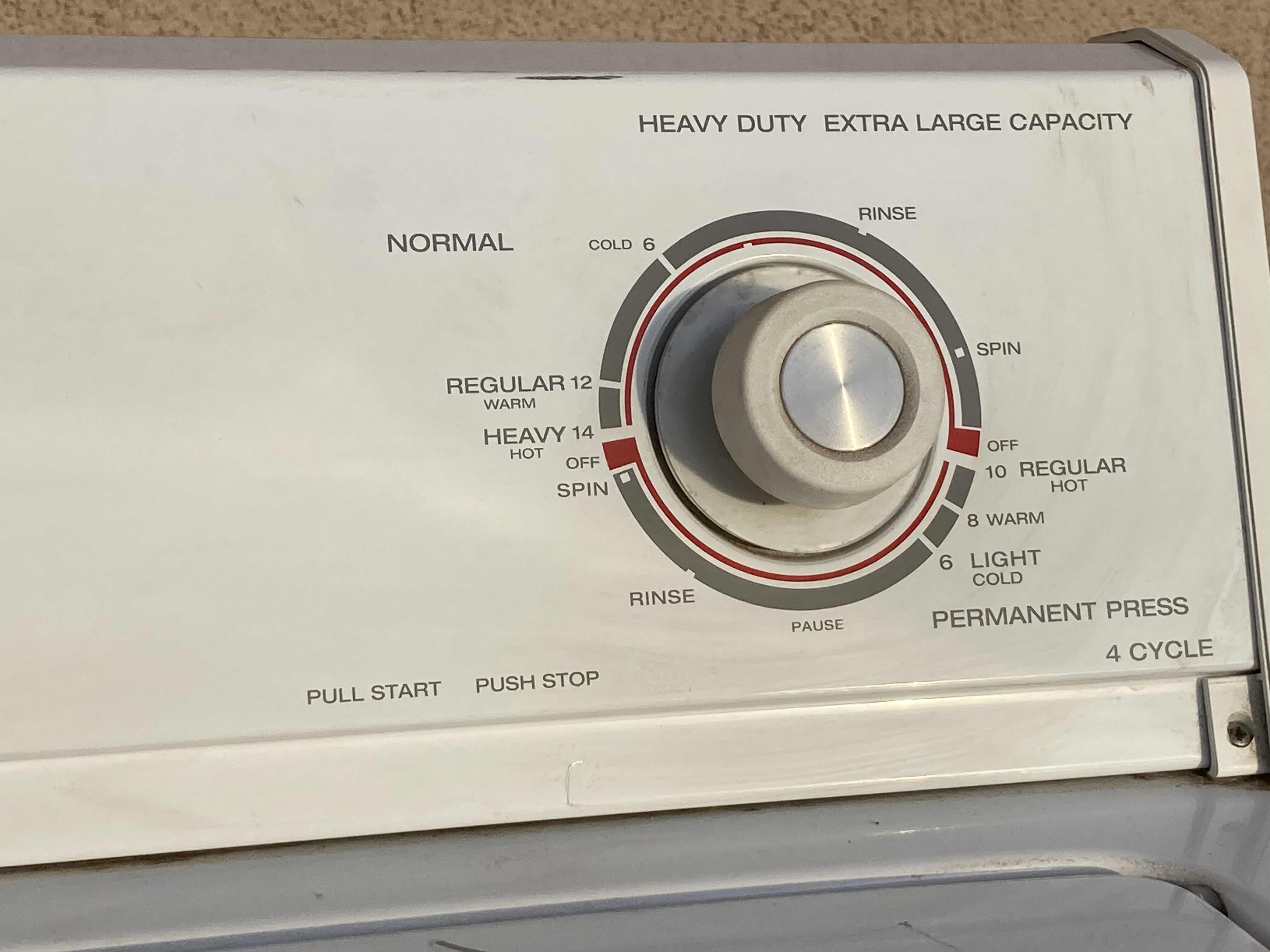 Photo 1 of ROPER HEAVY-DUTY EXTRA LARGE CAPACITY TOP LOAD WASHER MODEL RAB4132HQ0 W DRAIN & HOT/COLD WATER HOSES