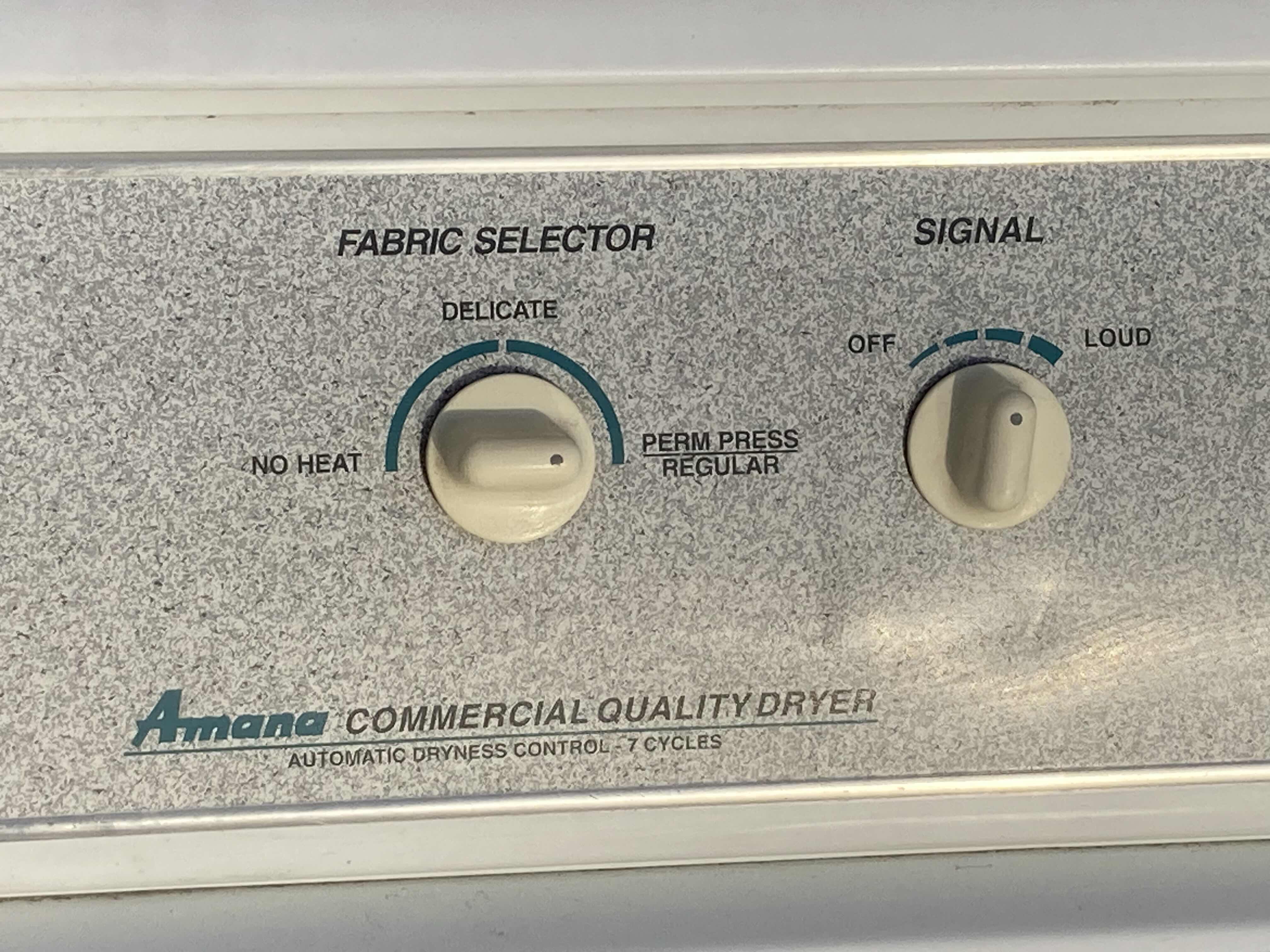 Photo 4 of AMANA COMMERCIAL QUALITY GAS DRYER MODEL LGA30AW