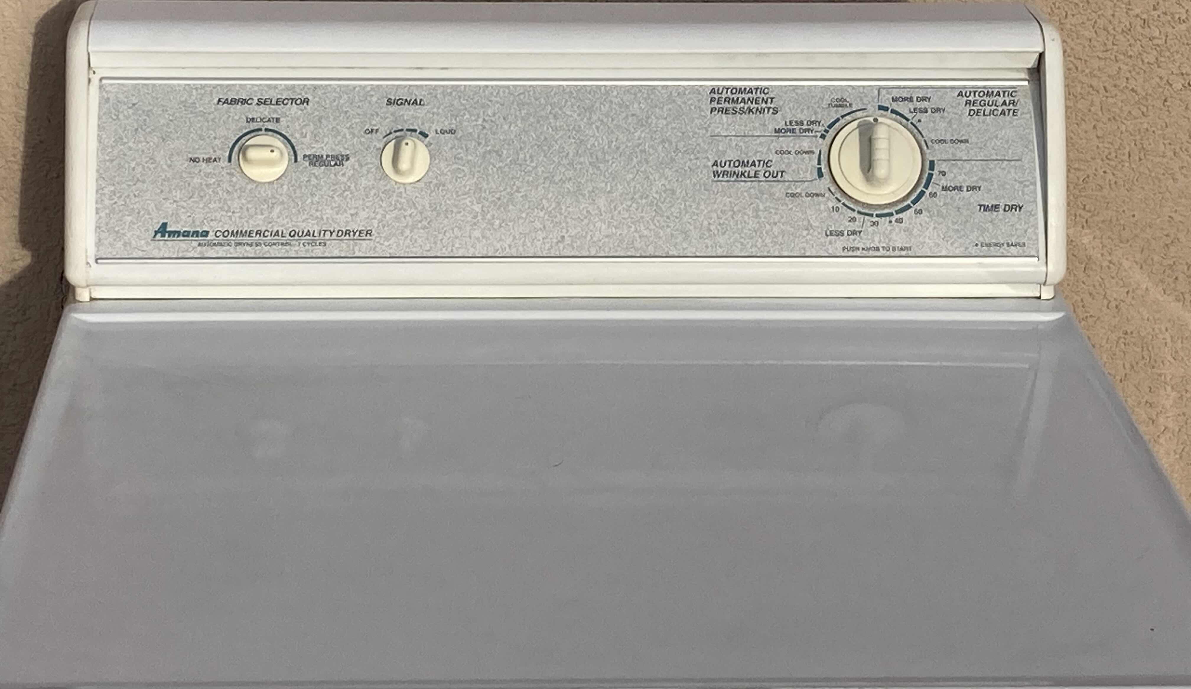 Photo 3 of AMANA COMMERCIAL QUALITY GAS DRYER MODEL LGA30AW