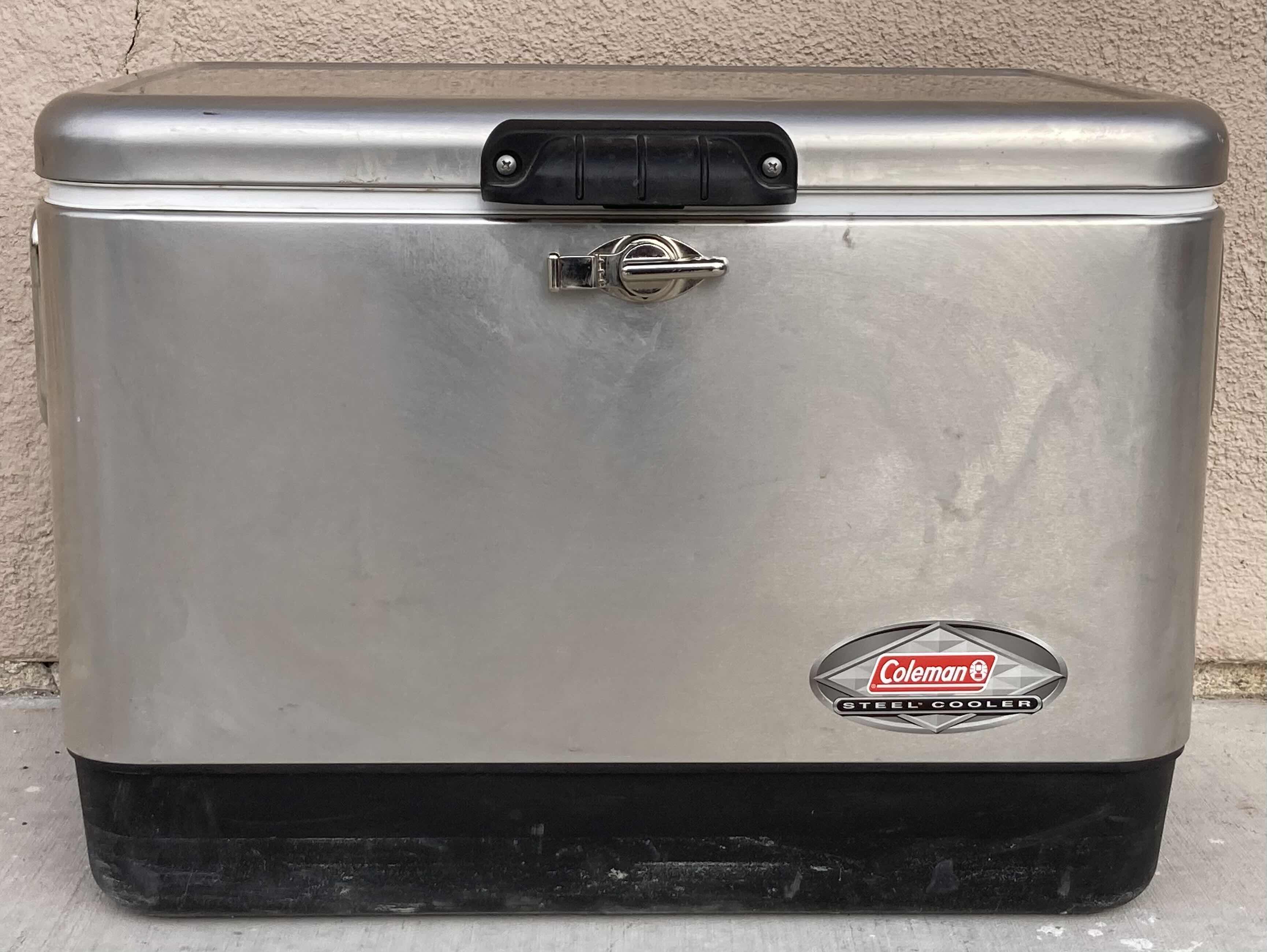 Photo 1 of COLEMAN STEEL COOLER ICE CHEST MODEL 6150 6155 24” X 16” H16”