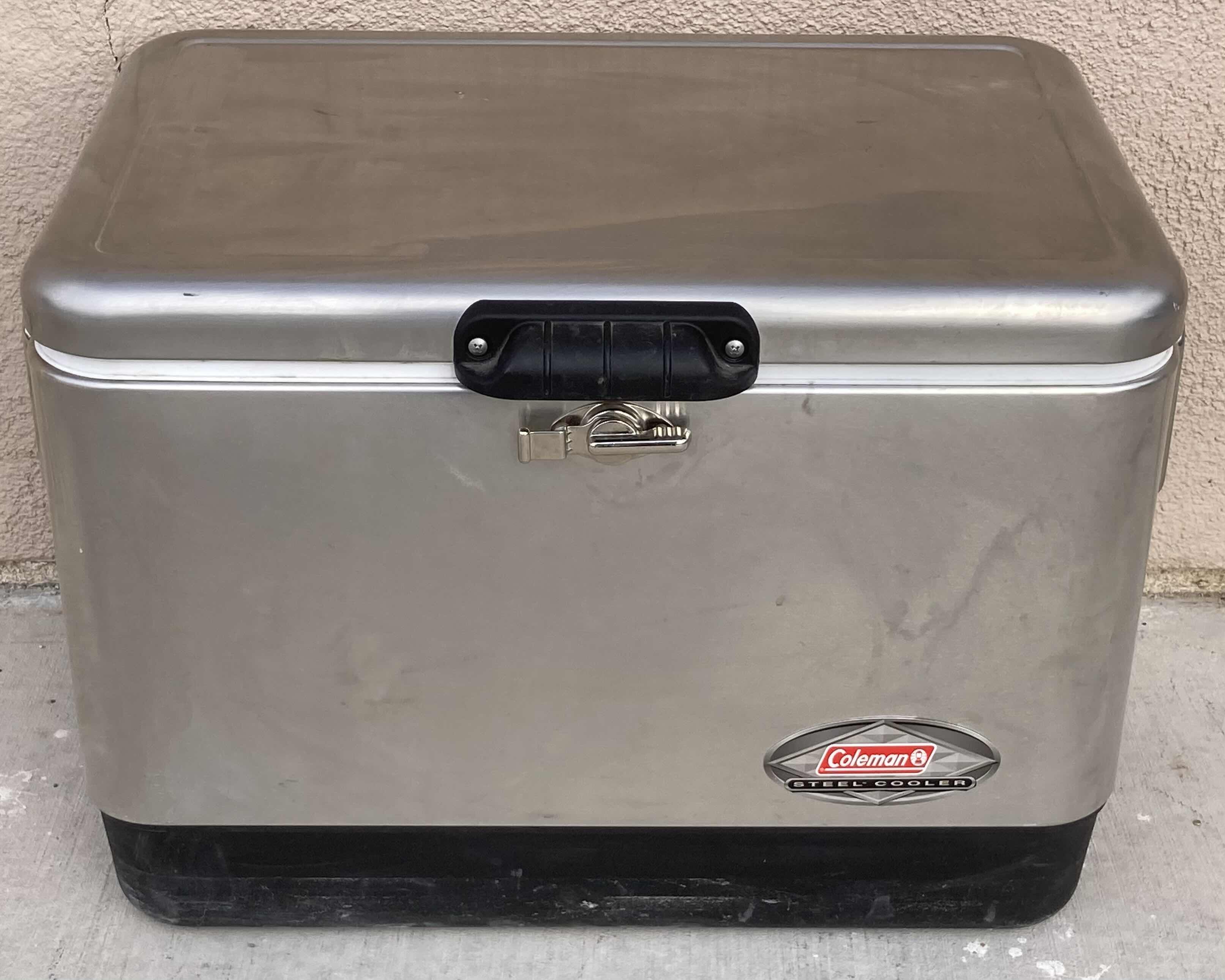 Photo 1 of COLEMAN STEEL COOLER ICE CHEST MODEL 6150 6155 24” X 16” H16”