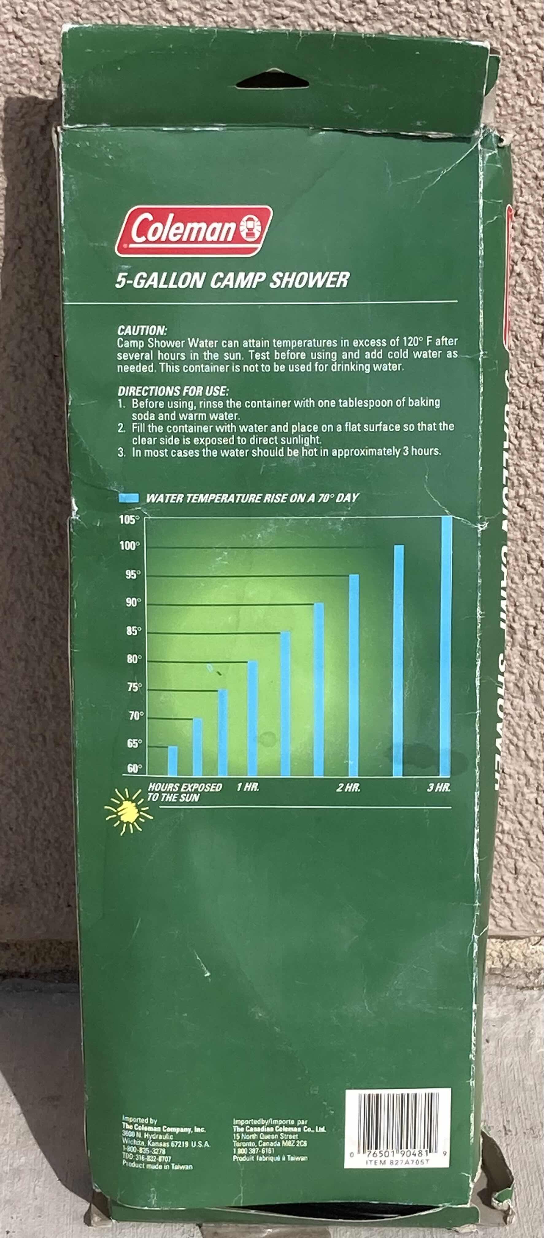 Photo 3 of COLEMAN 5GAL CAMP SHOWER