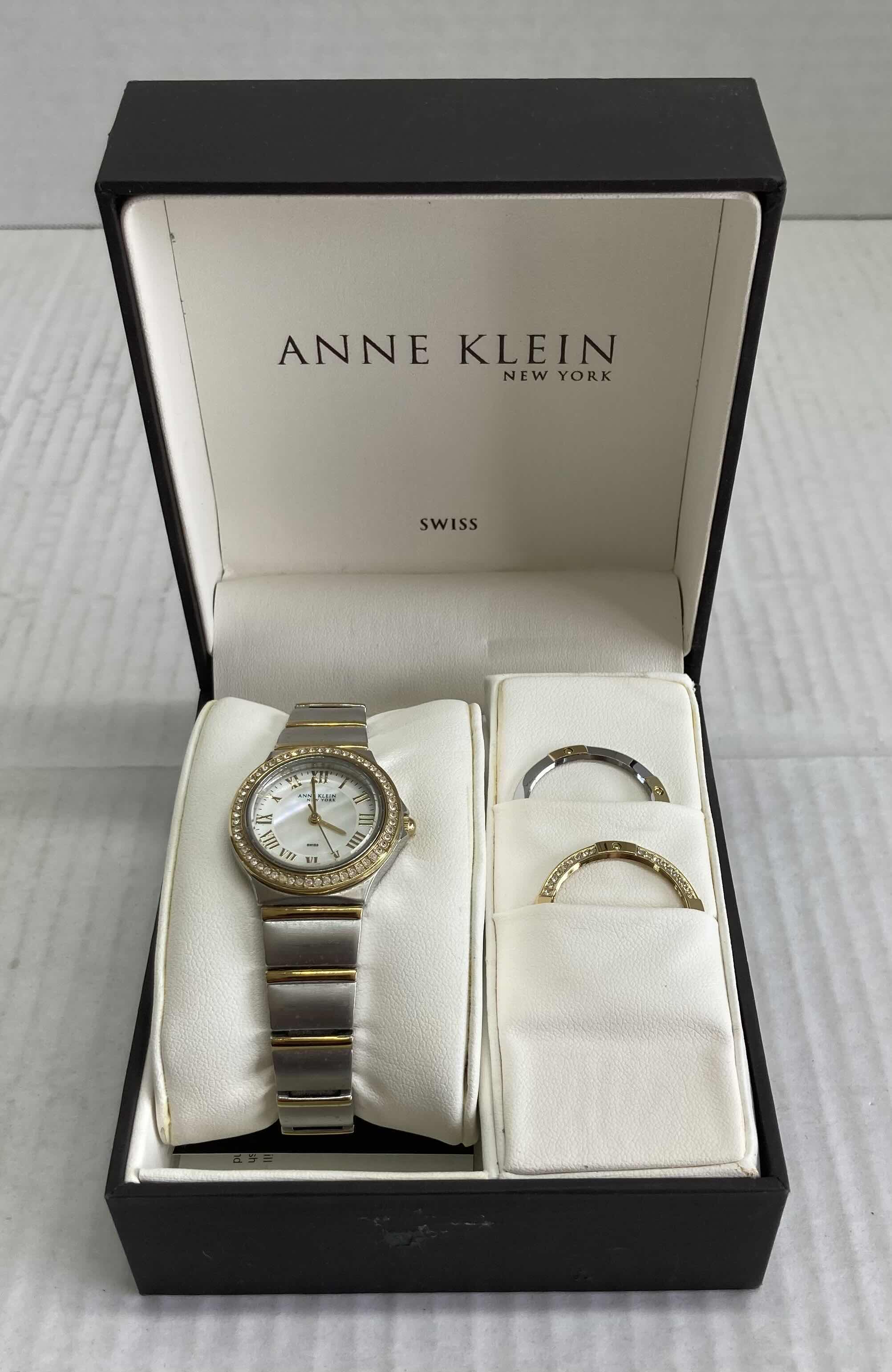 Photo 1 of ANNE KLEIN SWISS WOMENS WATCH W 2 EXTRA BEZELS #706S