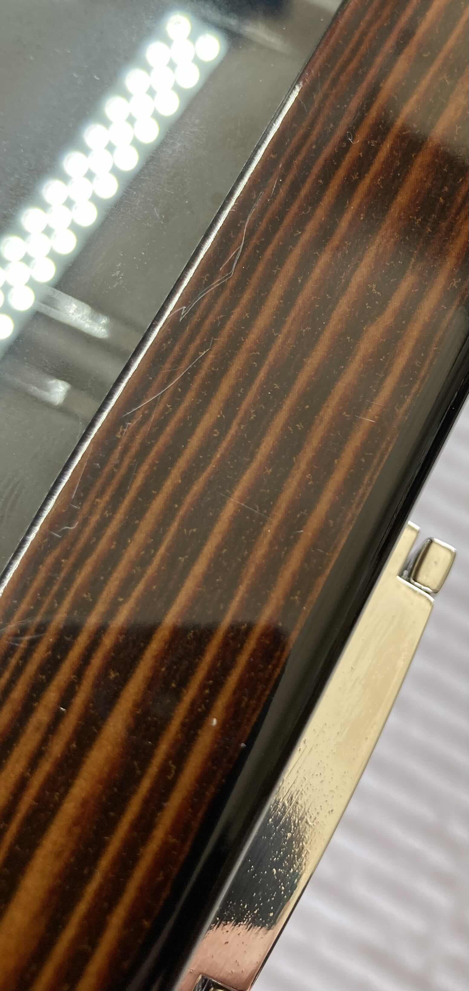 Photo 1 of NEW BROWN BEWISHOME WATCH BOX W GLASS TOP LEATHER INTERIOR 11.73” X 7.83” H5.59”