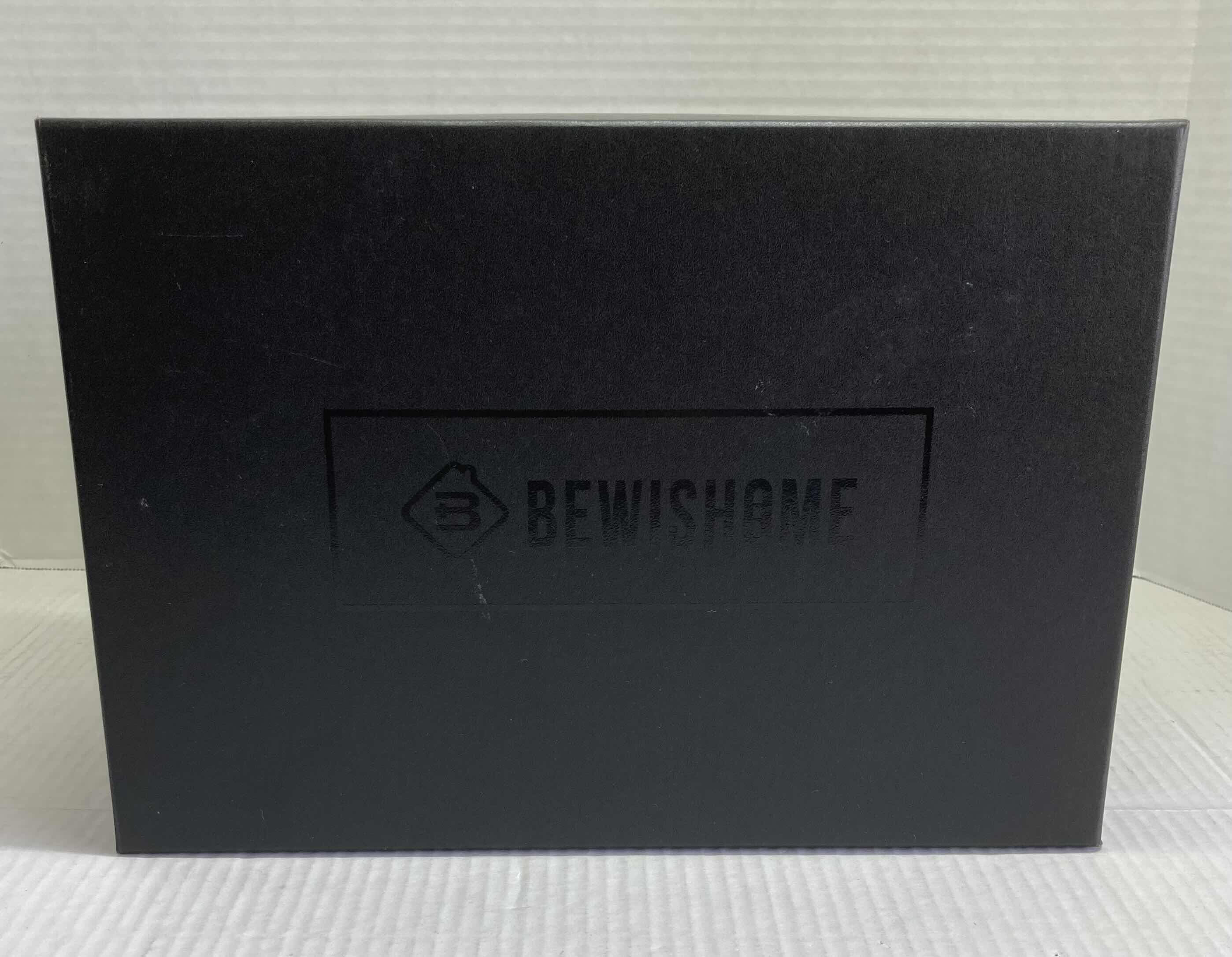 Photo 1 of NEW BROWN BEWISHOME WATCH BOX W GLASS TOP LEATHER INTERIOR 11.73” X 7.83” H5.59”