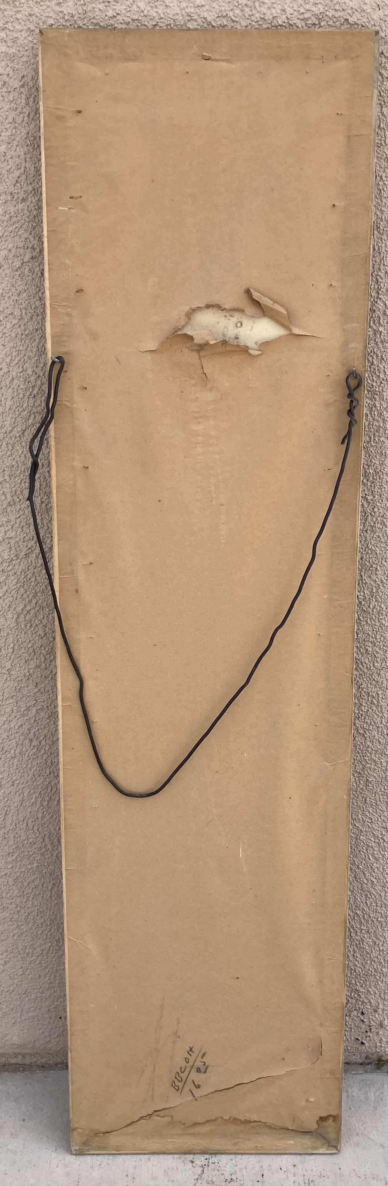 Photo 1 of ANTIQUE FLORAL CARVED SOLID WOOD FRAMED MIRROR 12” X 46”