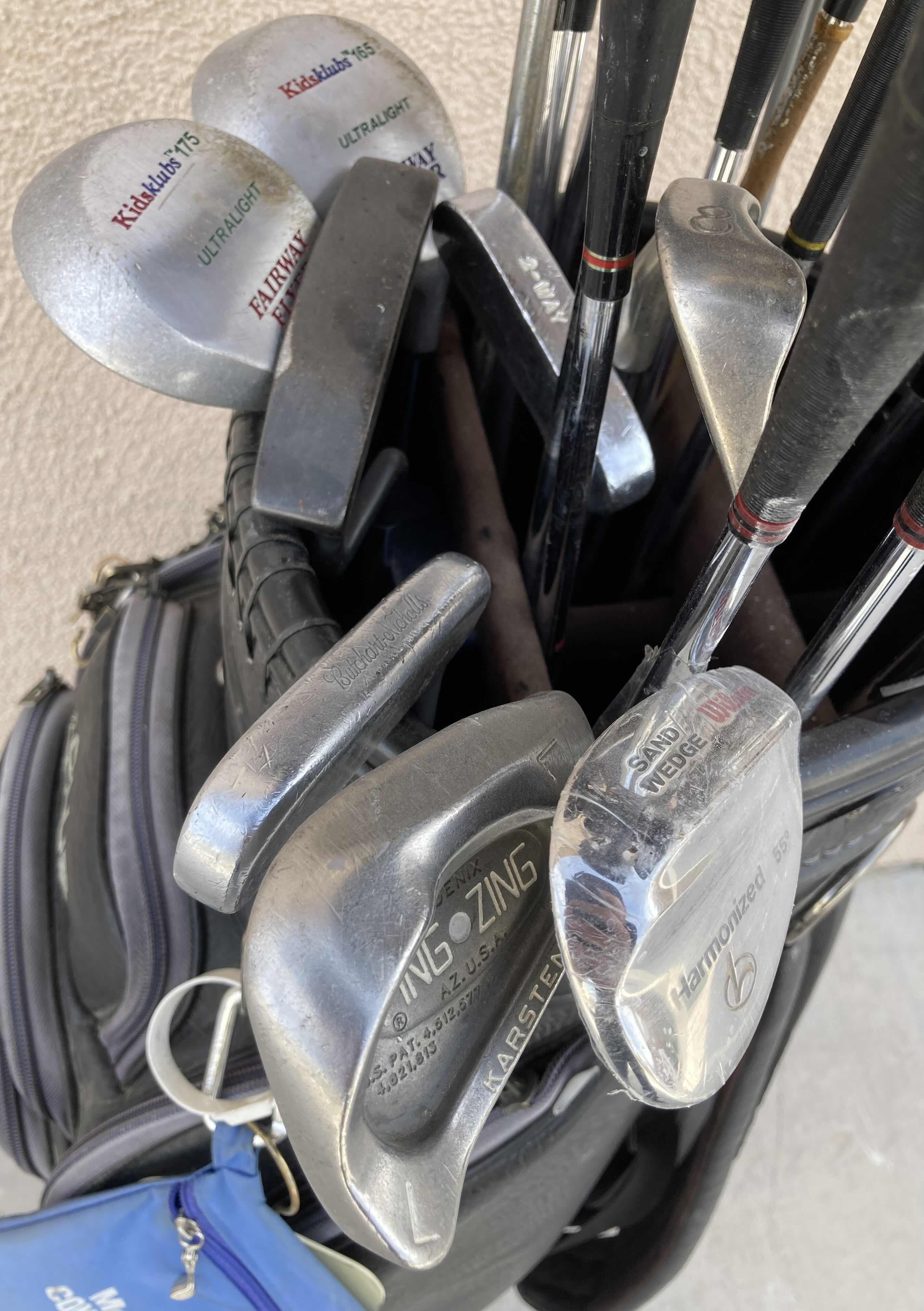 Photo 1 of THE CLUB GLOVE LEATHER GOLF BAG W MIXED GOLF CLUB SET (25 CLUBS)