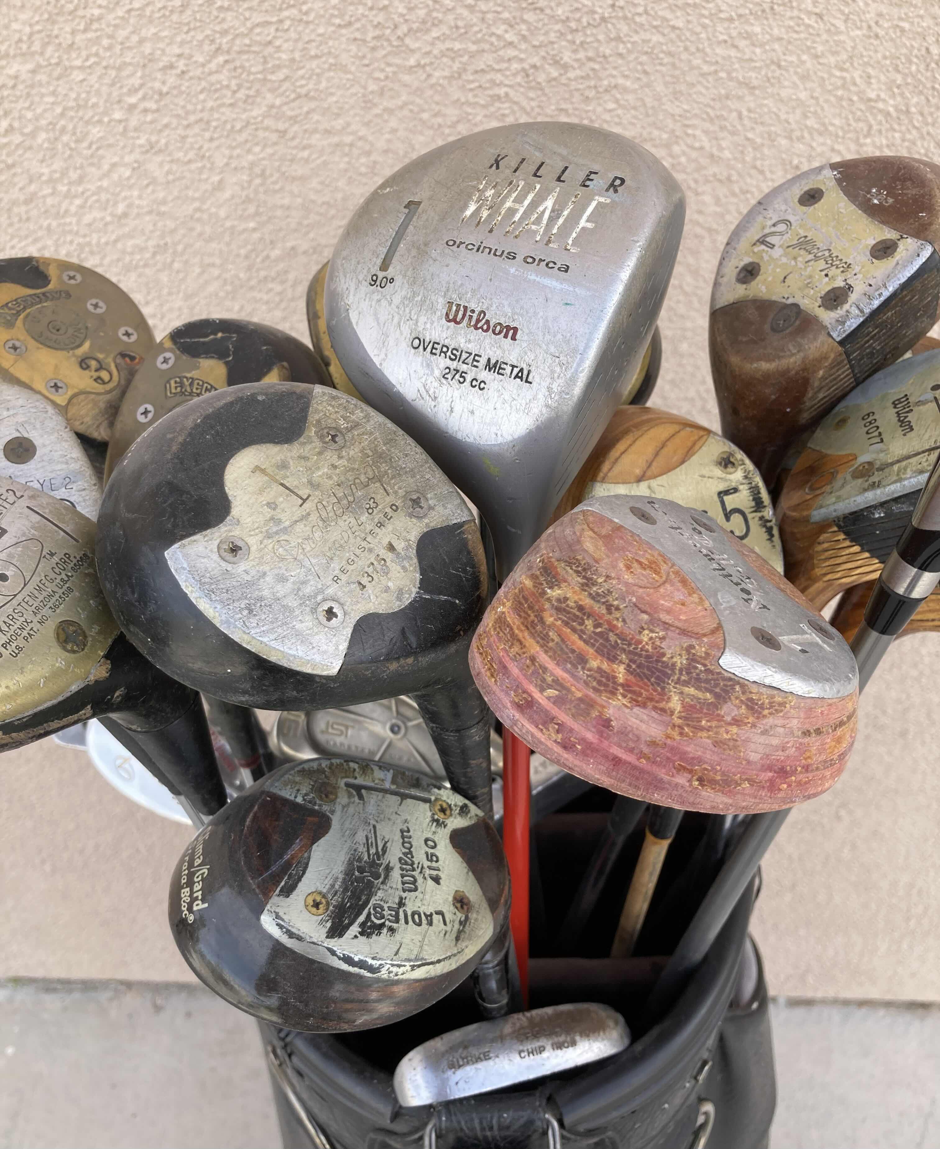 Photo 1 of THE CLUB GLOVE LEATHER GOLF BAG W MIXED GOLF CLUB SET (25 CLUBS)