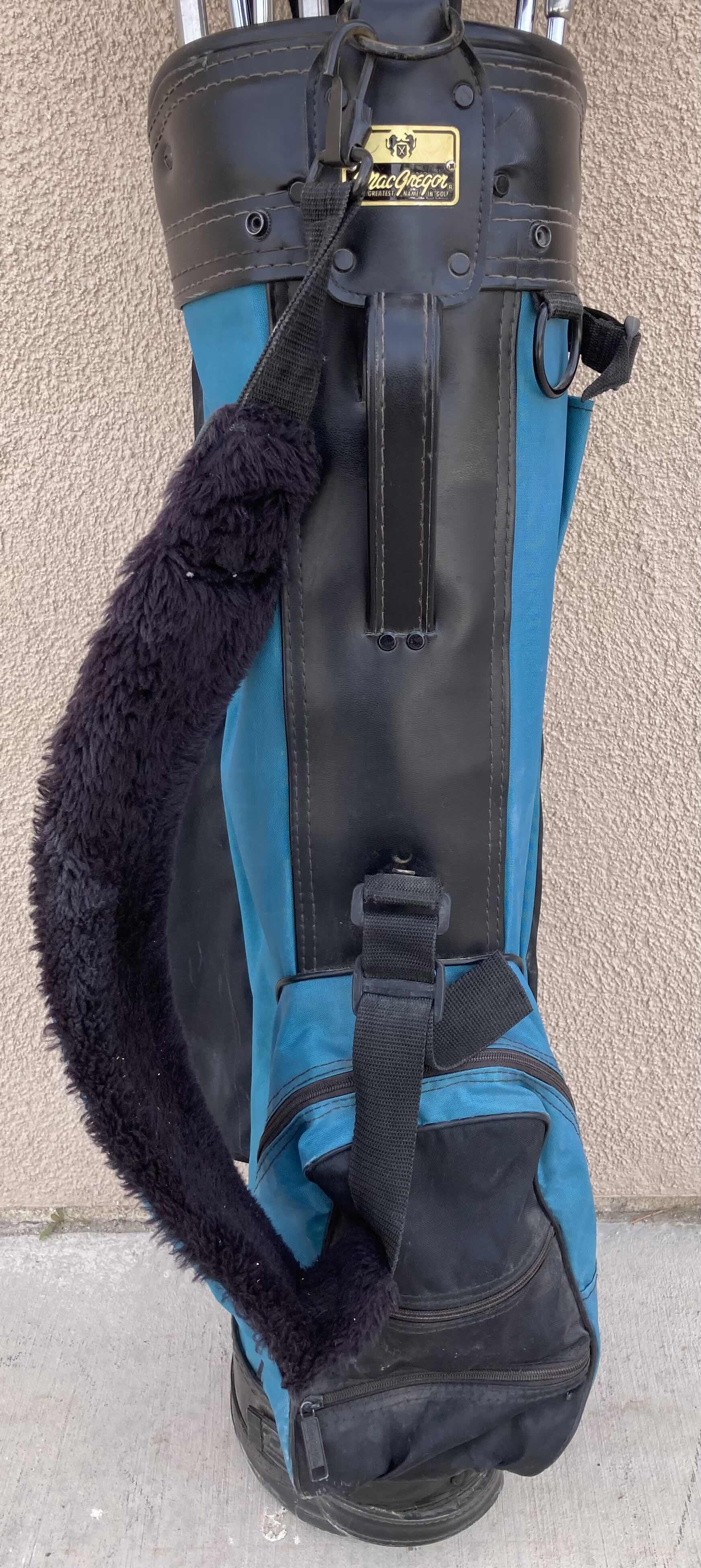 Photo 1 of MACGREGOR NYLON & LEATHER GOLF BAG W MIXED GOLF CLUB SET (15 CLUBS)