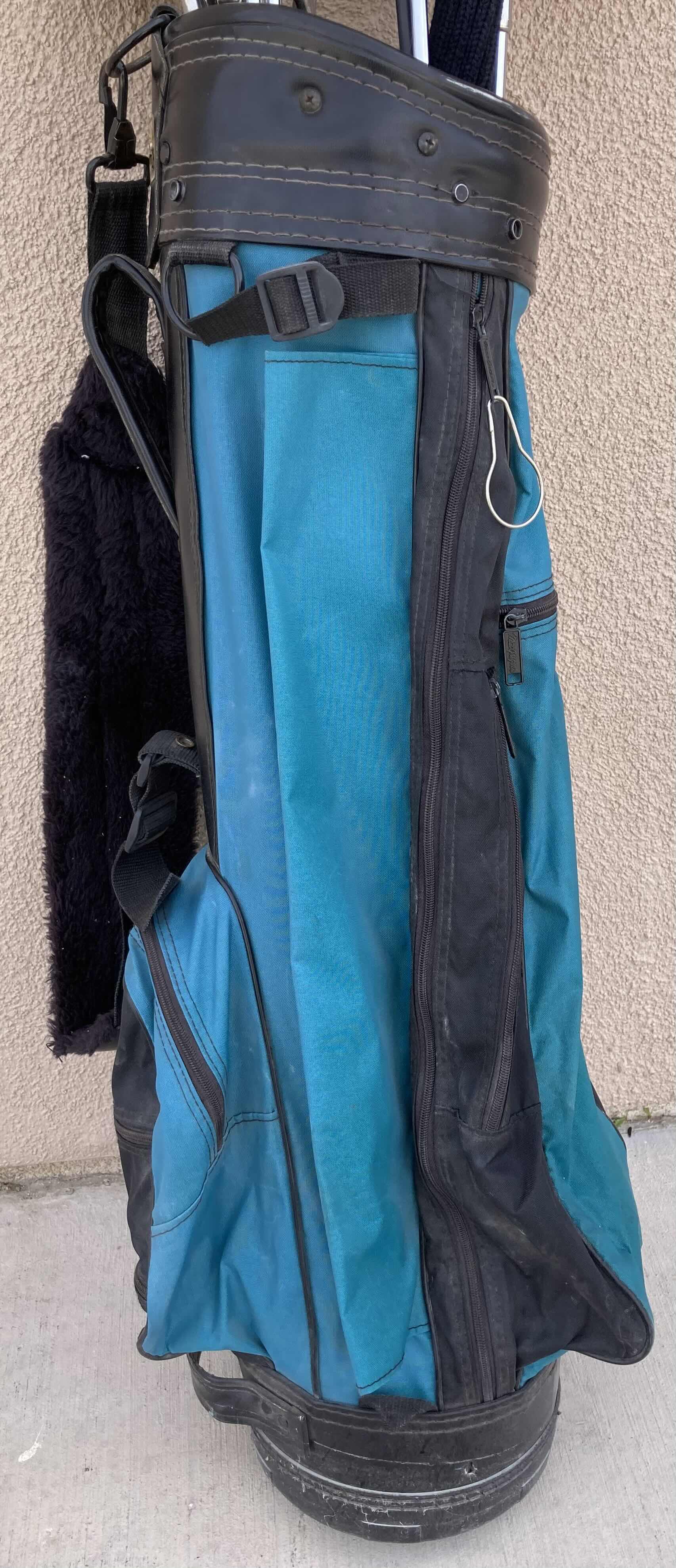 Photo 1 of MACGREGOR NYLON & LEATHER GOLF BAG W MIXED GOLF CLUB SET (15 CLUBS)