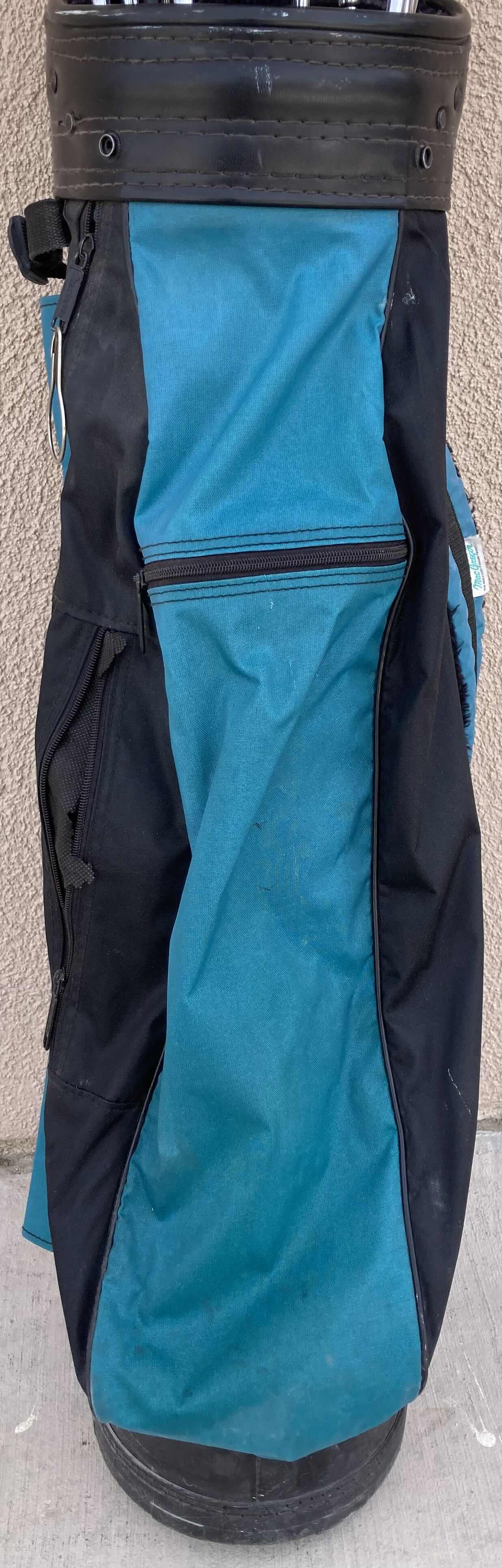 Photo 1 of MACGREGOR NYLON & LEATHER GOLF BAG W MIXED GOLF CLUB SET (15 CLUBS)