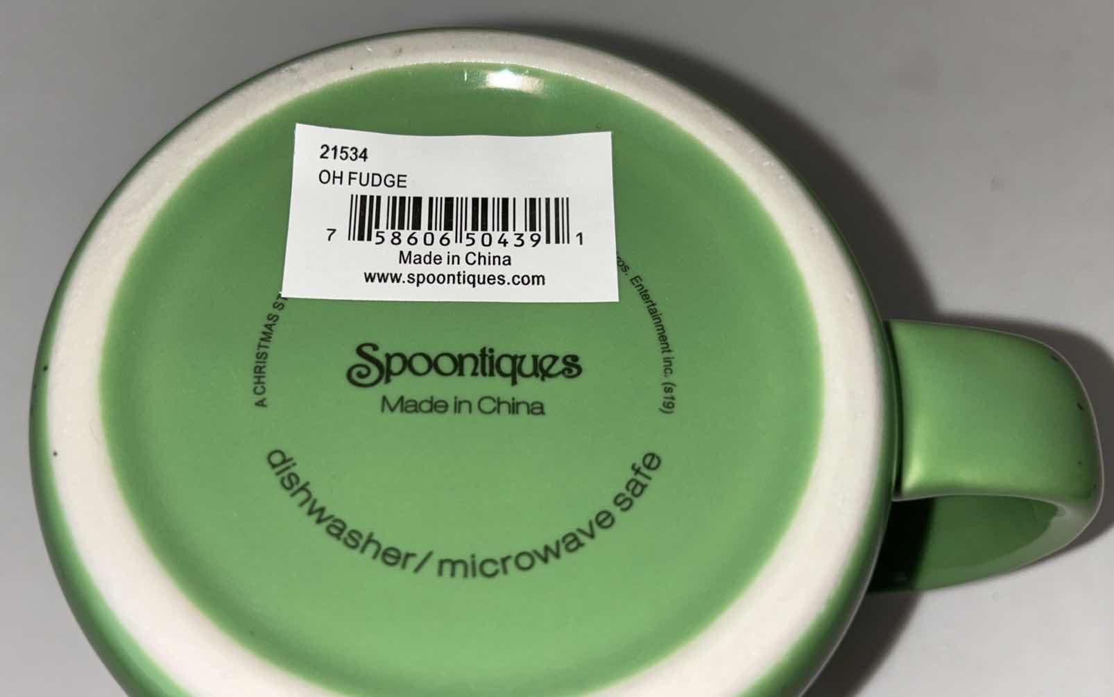 Photo 1 of SPOONTIQUES A CHRISTMAS STORY “OH FUDGE” CERAMIC MUG (1)