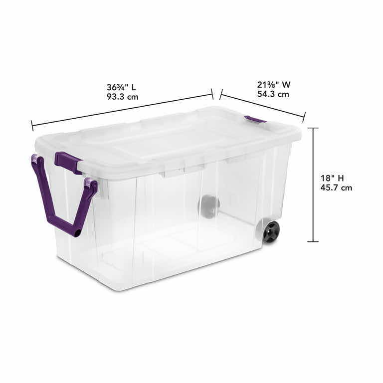 Photo 1 of STERILITE 160 QUART WHEELED STORAGE BOX, SWEET PLUM (1)