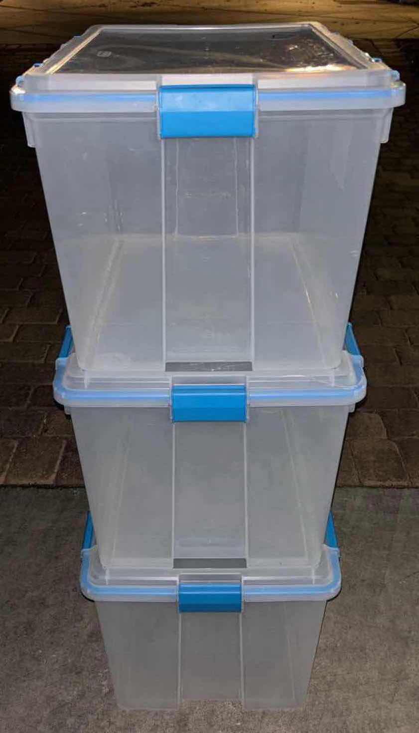 Photo 2 of STERILITE 80 QUART GASKET BOX STORAGE BINS W LATCH LIDS (3)