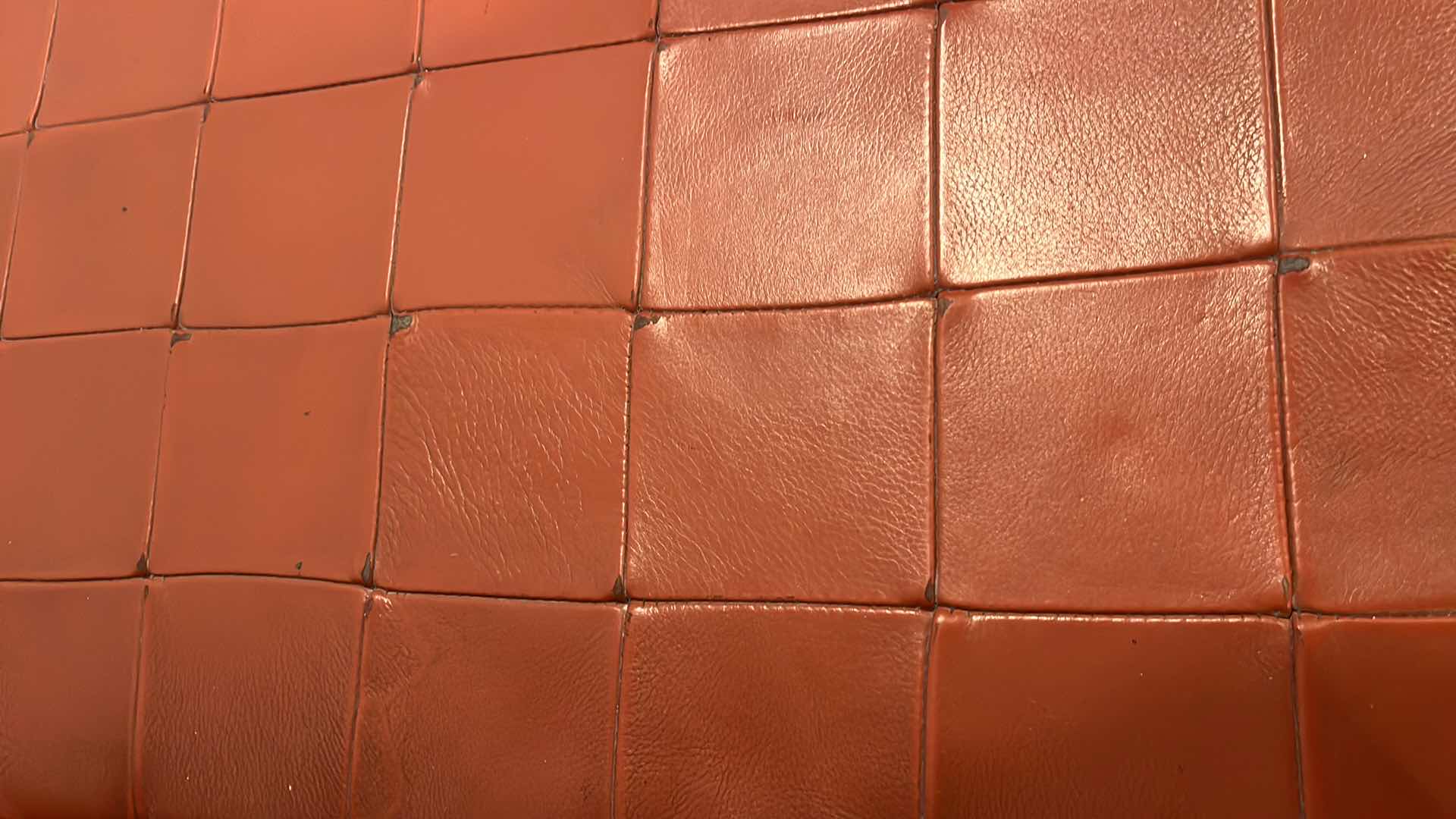 Photo 7 of DENMARK VINTAGE ROLLING LEATHER OVERSIZED OTTOMAN 40.5” X 20.5” H14.5”