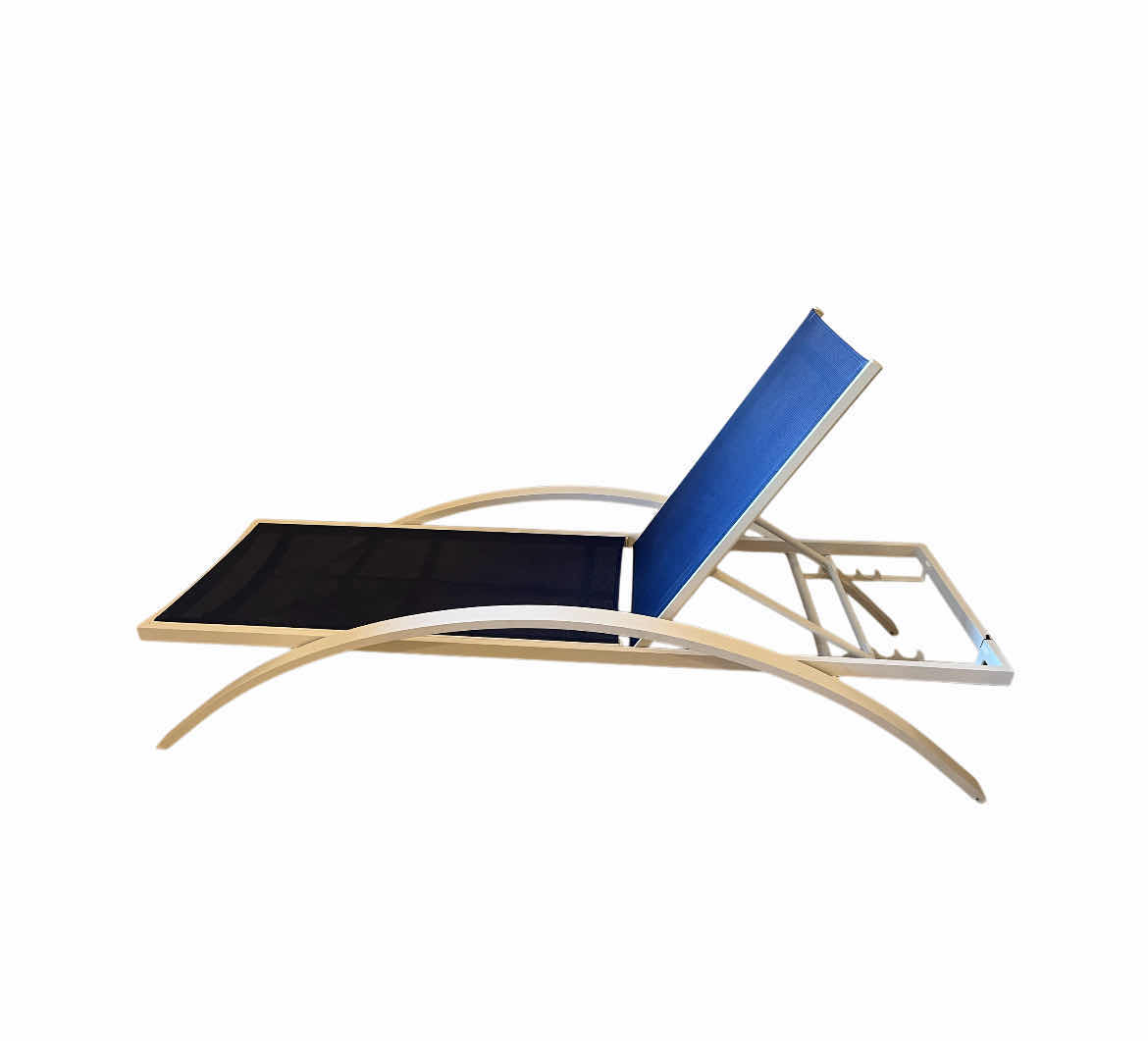 Photo 1 of NEW NAUTICA HOME BLUE & WHITE OUTDOOR ALUMINUM FRAME SUN LOUNGER 29.25” X 77” H17”