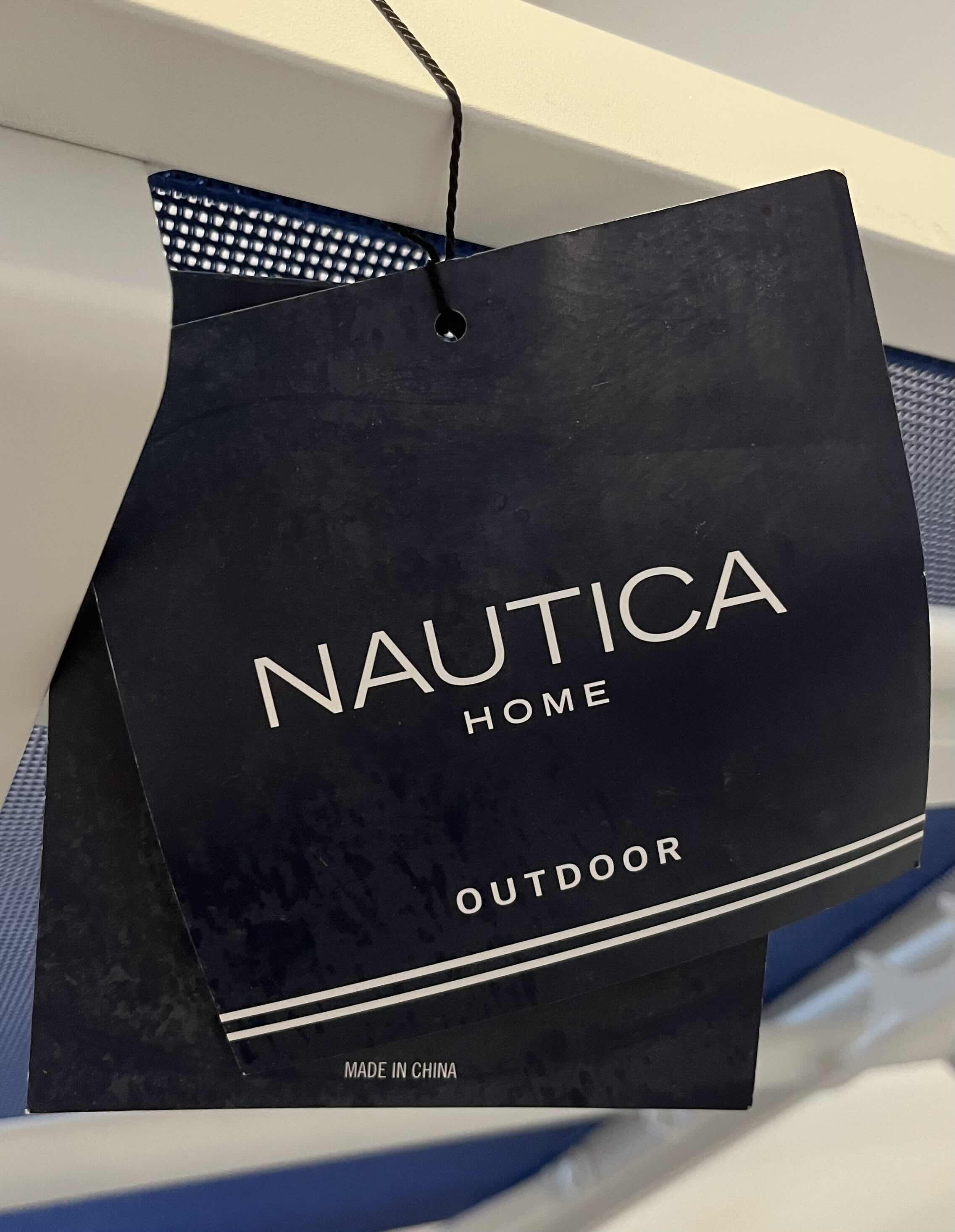 Photo 4 of NEW NAUTICA HOME BLUE & WHITE OUTDOOR ALUMINUM FRAME SUN LOUNGER 29.25” X 77” H17”