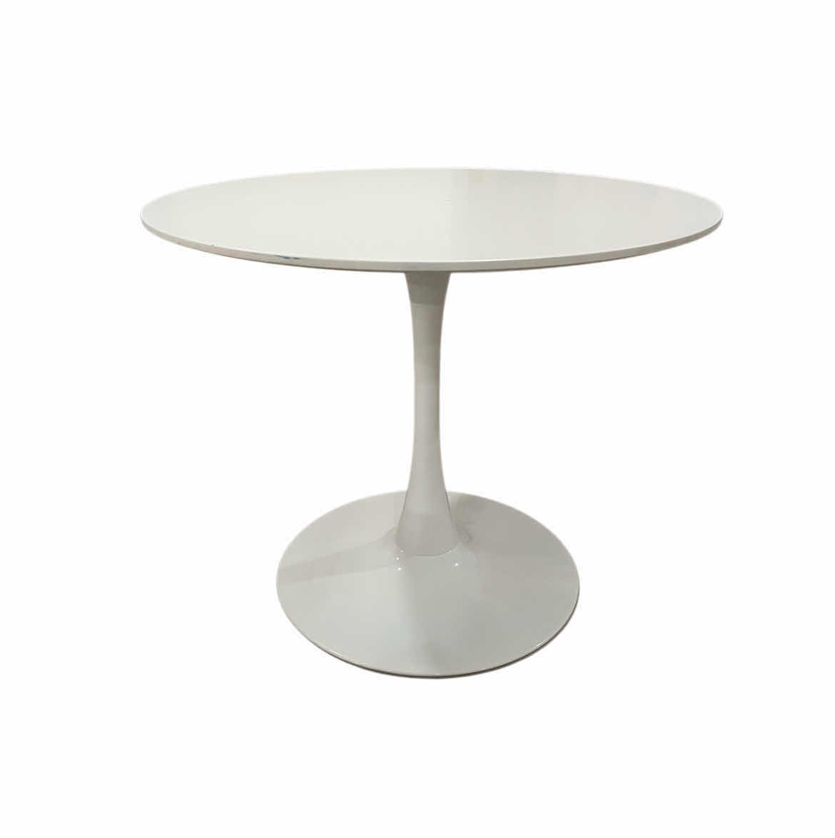 Photo 1 of TULIP WHITE FINISH FIBERGLASS TOP METAL BASE DINING TABLE 35.5” X 29”