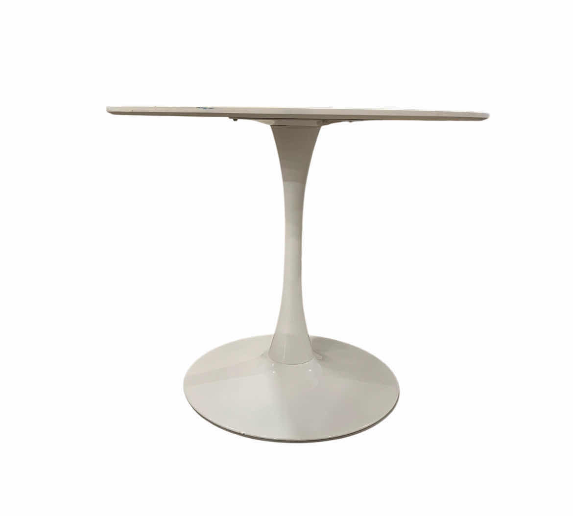 Photo 1 of TULIP WHITE FINISH FIBERGLASS TOP METAL BASE DINING TABLE 35.5” X 29”