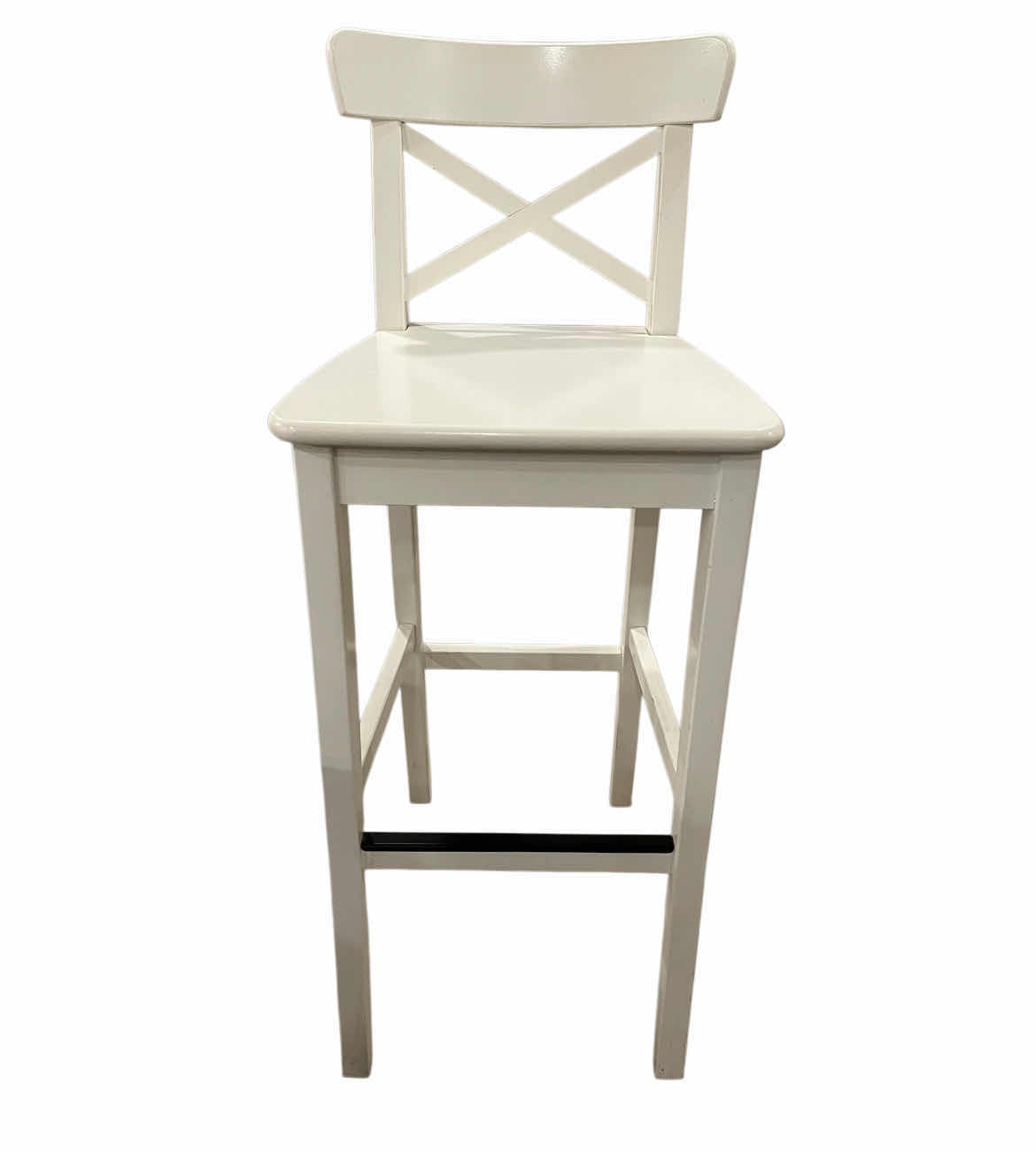 Photo 1 of IKEA INGOLF WHITE FINISH WOODEN BARSTOOL 16” X 16” H39.5”