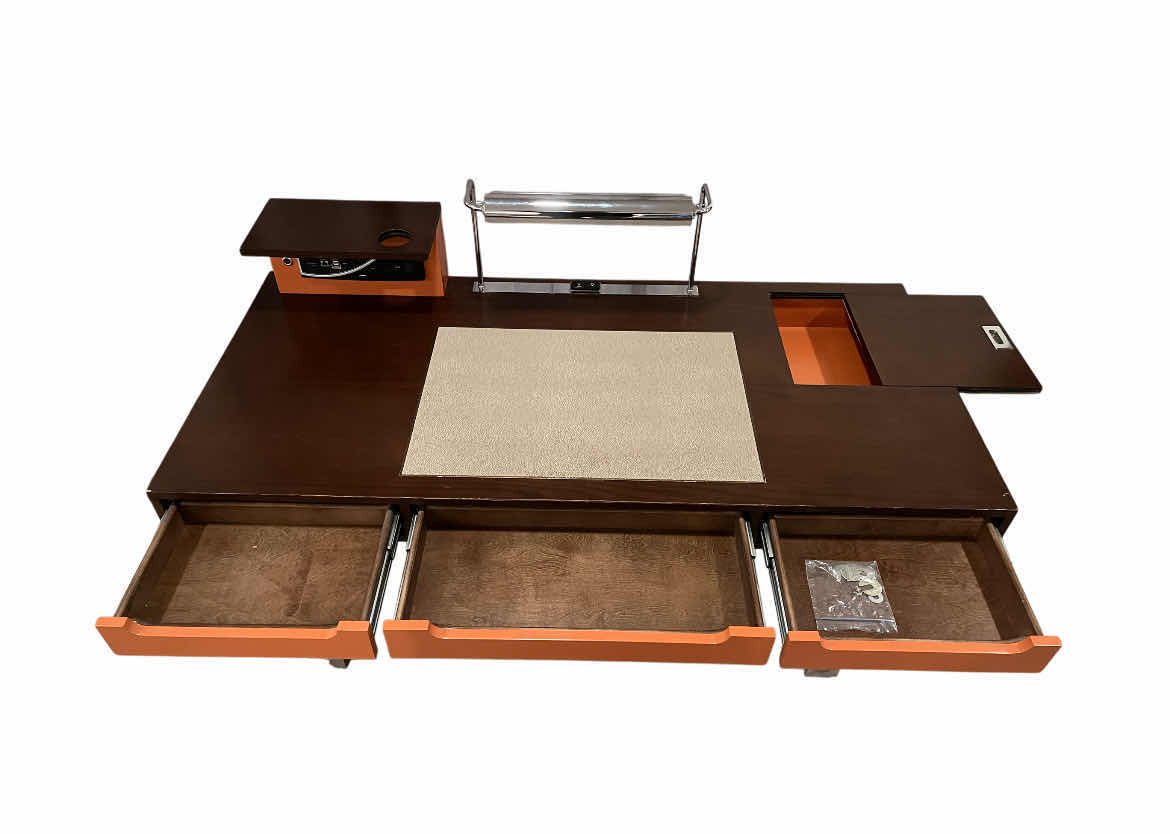 Photo 1 of MARK DAVID DESIGNER WOOD & CHROME FINISH EXECUTIVE OFFICE DESK