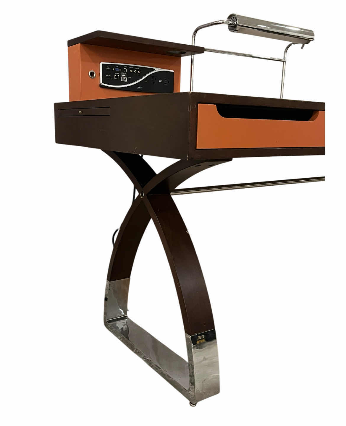 Photo 3 of MARK DAVID DESIGNER WOOD & CHROME FINISH EXECUTIVE OFFICE DESK