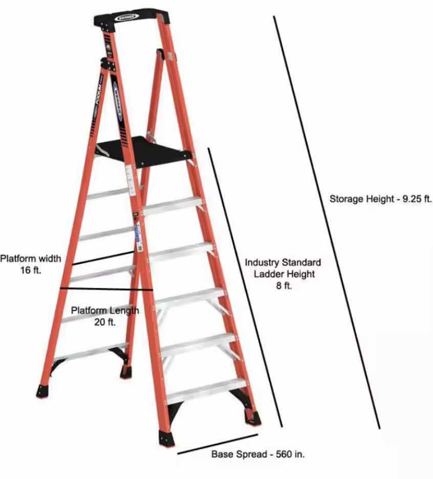 Photo 1 of WERNER FIBERGLASS 6FT PODIUM STEP LADDER MODEL PDIA06 MK1