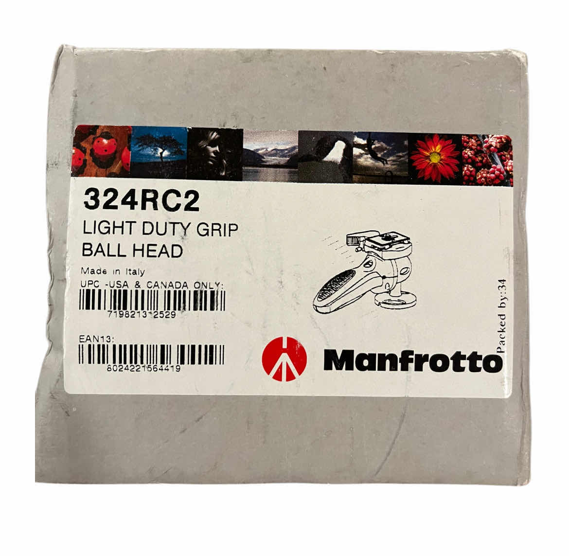 Photo 1 of MANFROTTO LIGHT DUTY GRIP BALL HEAD MODEL 324RC2