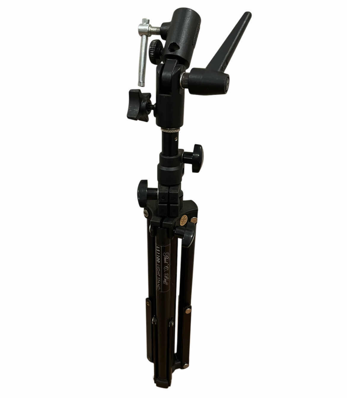 Photo 1 of PAUL C BUFF BLACK 3’ LIGHT STAND MODEL LS1100 W MANFROTTO SWIVEL UMBRELLA ADAPTER