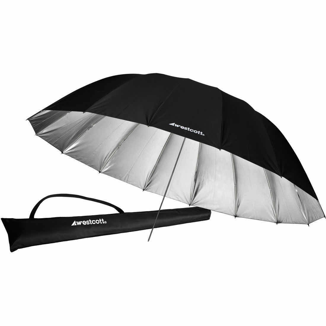 Photo 1 of WESTCOTT PHOTOGRAPHY 7’ SILVER/BLACK STANDARD BOUNCE DIFFUSION UMBRELLA (2)