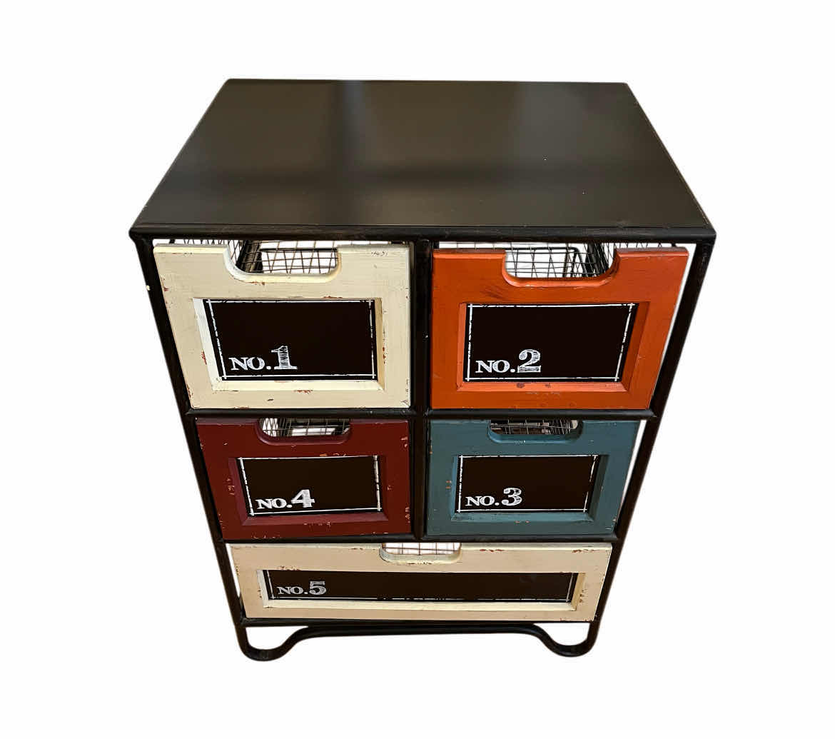 Photo 1 of NUMBERED 5 DRAWER METAL STORAGE UNIT 21” X 16” H30”