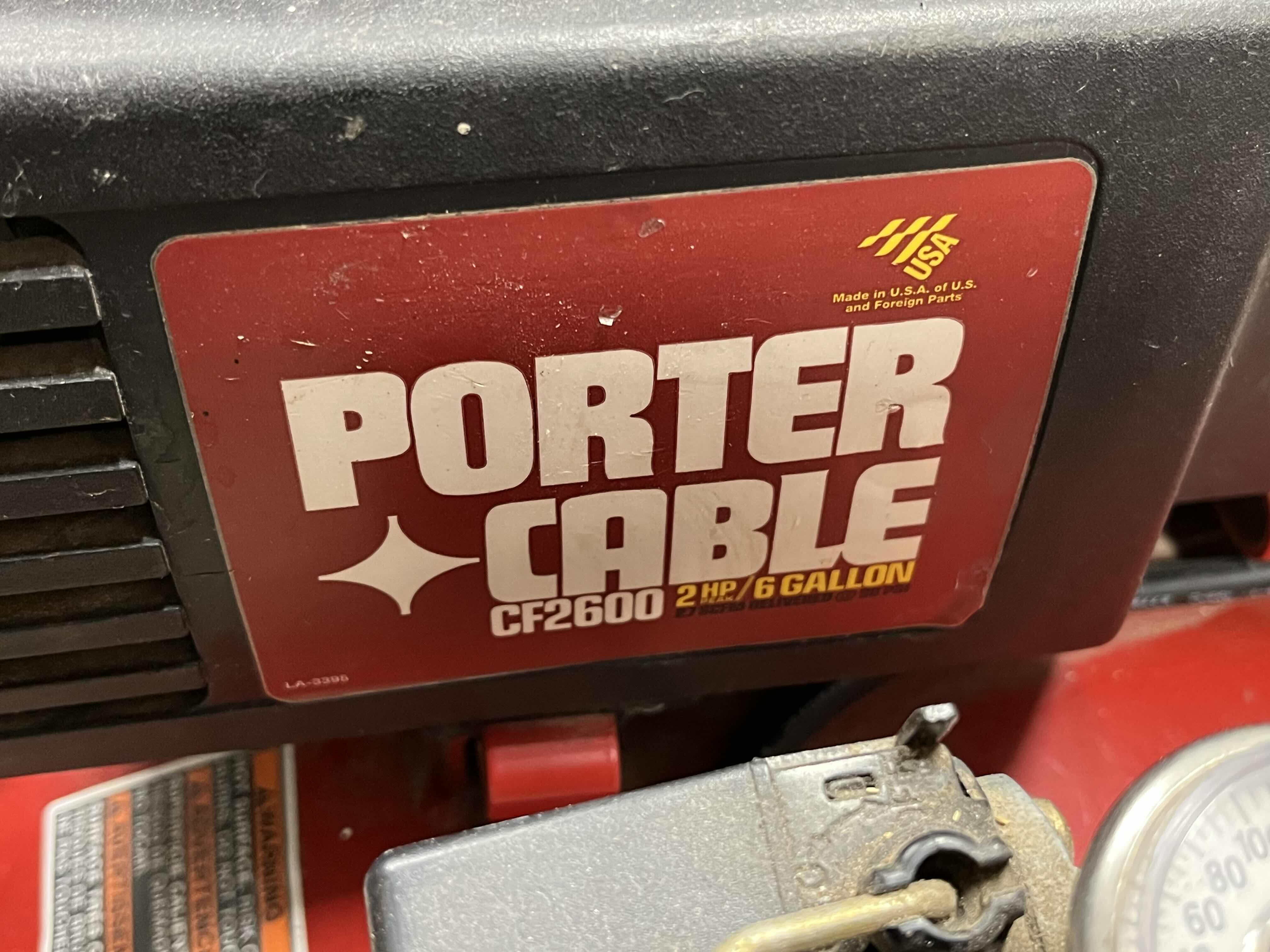 Photo 1 of PORTER CABLE 2HP 6GAL AIR COMPRESSOR MODEL CF2600