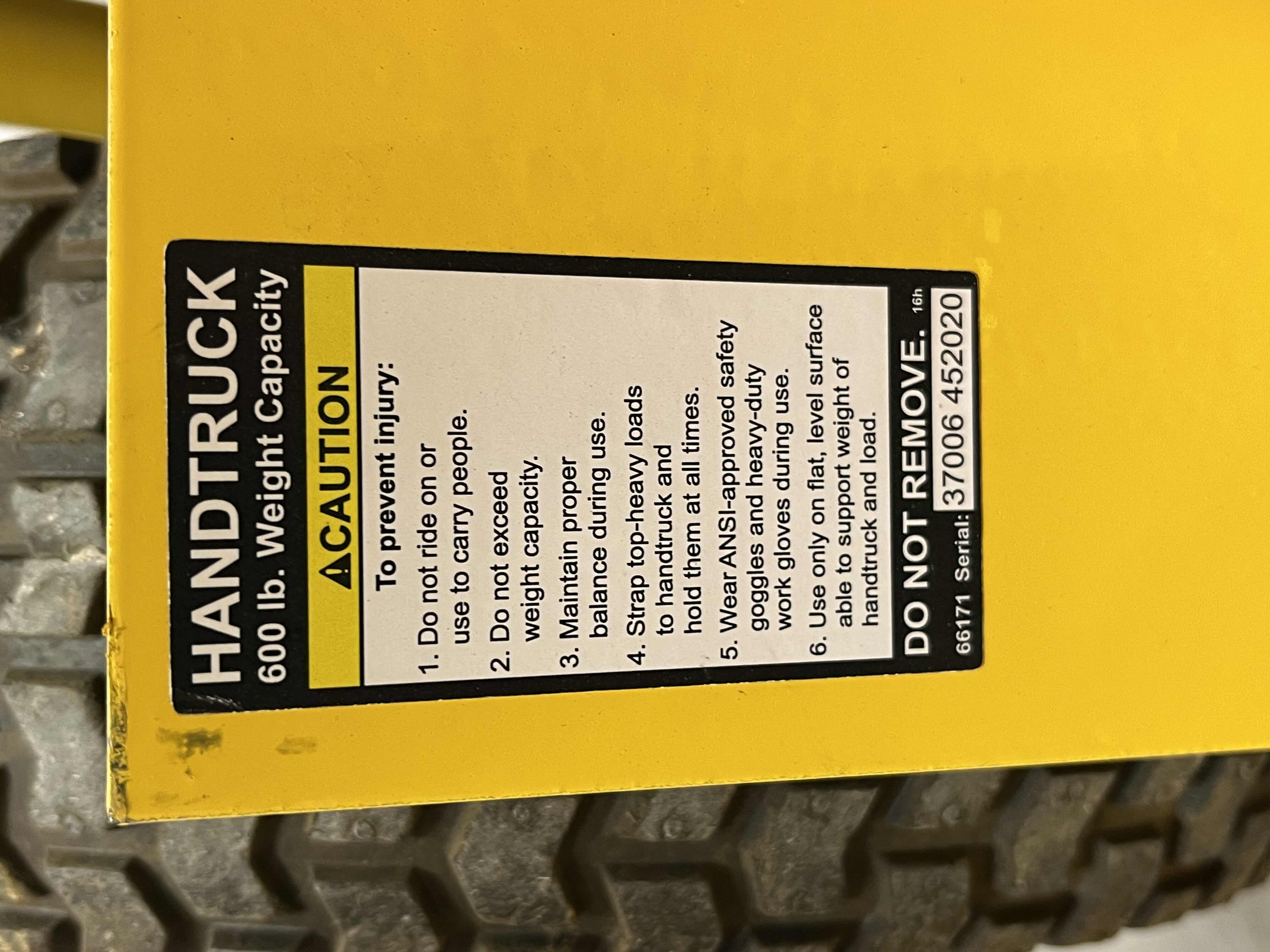 Photo 1 of HEAVY-DUTY 600LB CAP 25.5” WIDE LOAD HAND-TRUCK