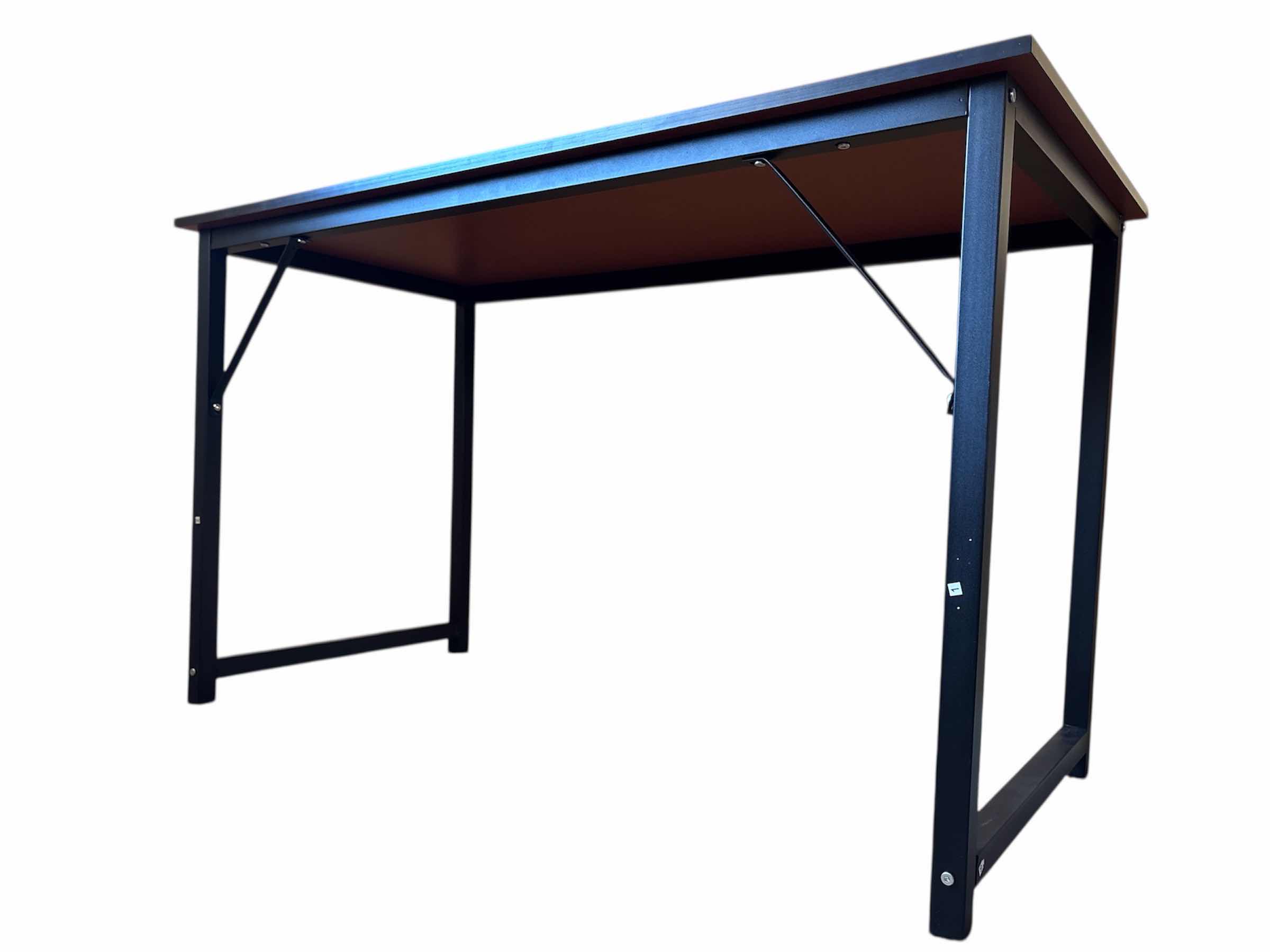 Photo 1 of 47” BLACK METAL/WOOD FINISH DESK (23.6” X 47.25” H28.75”)