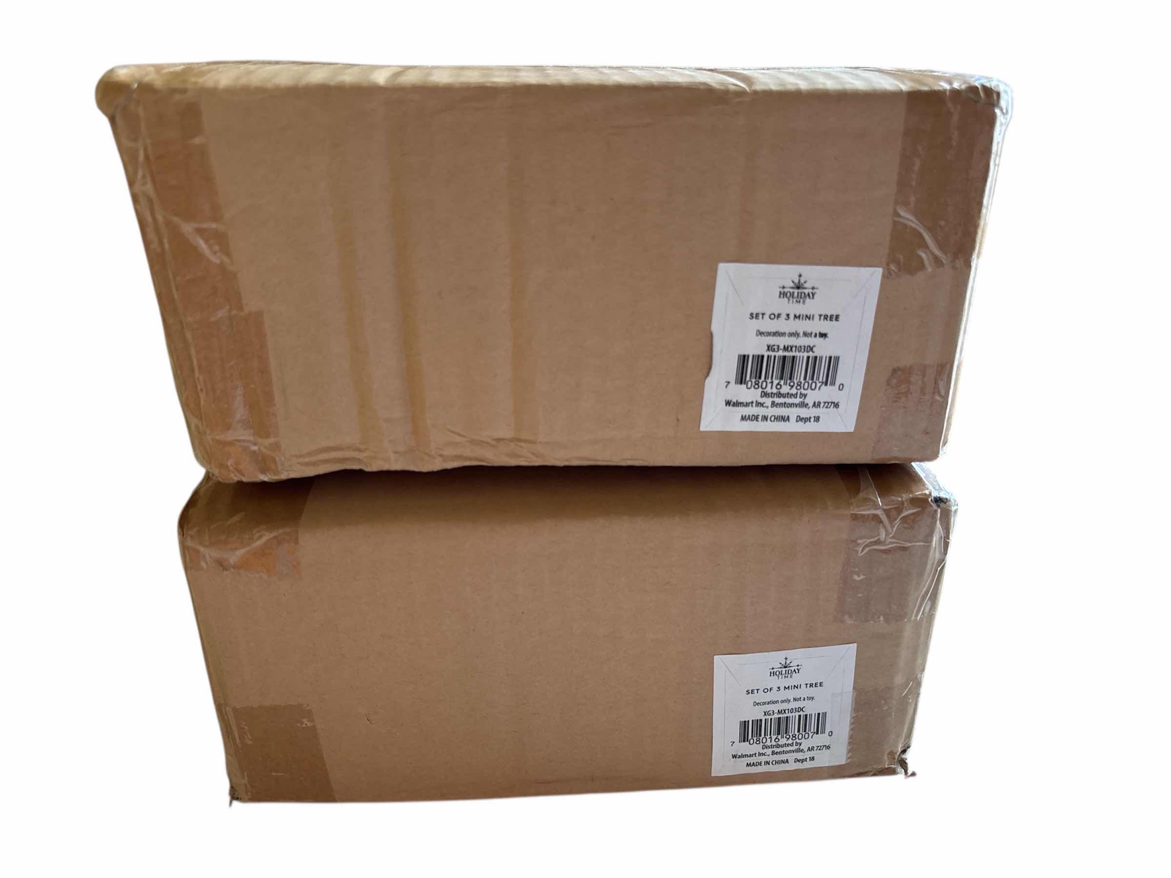 Photo 1 of NEW 2 SETS OF HOLIDAY TIME 3-COUNT CHRISTMAS SEASON CERAMIC 5” TREE SET (GREEN, BLUE, RED)