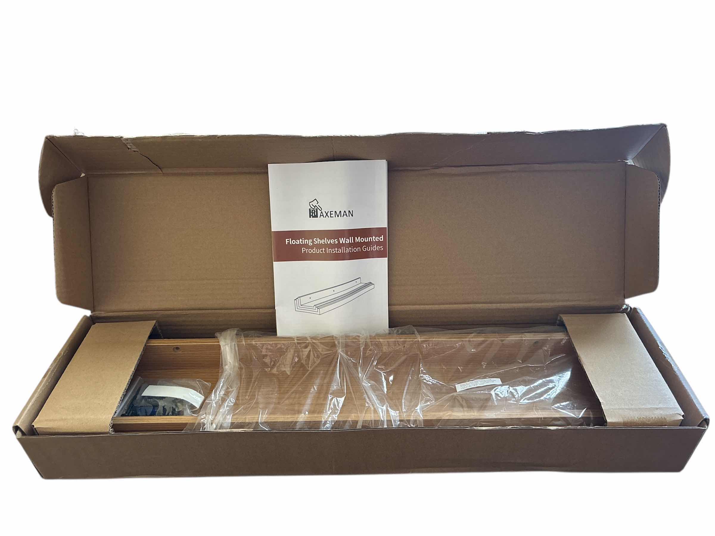 Photo 5 of NEW AXEMAN 3-PACK PICTURE LEDGE SHELVES, 24” FLOATING SHELVES W LIP, OAK FINISH