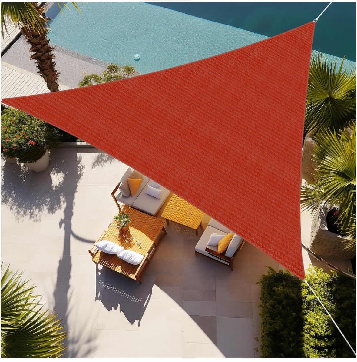 Photo 1 of NEW SHADE & BEYOND TRIANGLE SUN SHADE SAIL 16’ X 16’ X 16’ PERMEABLE CANOPY REPLACEMENT (RUST RED)