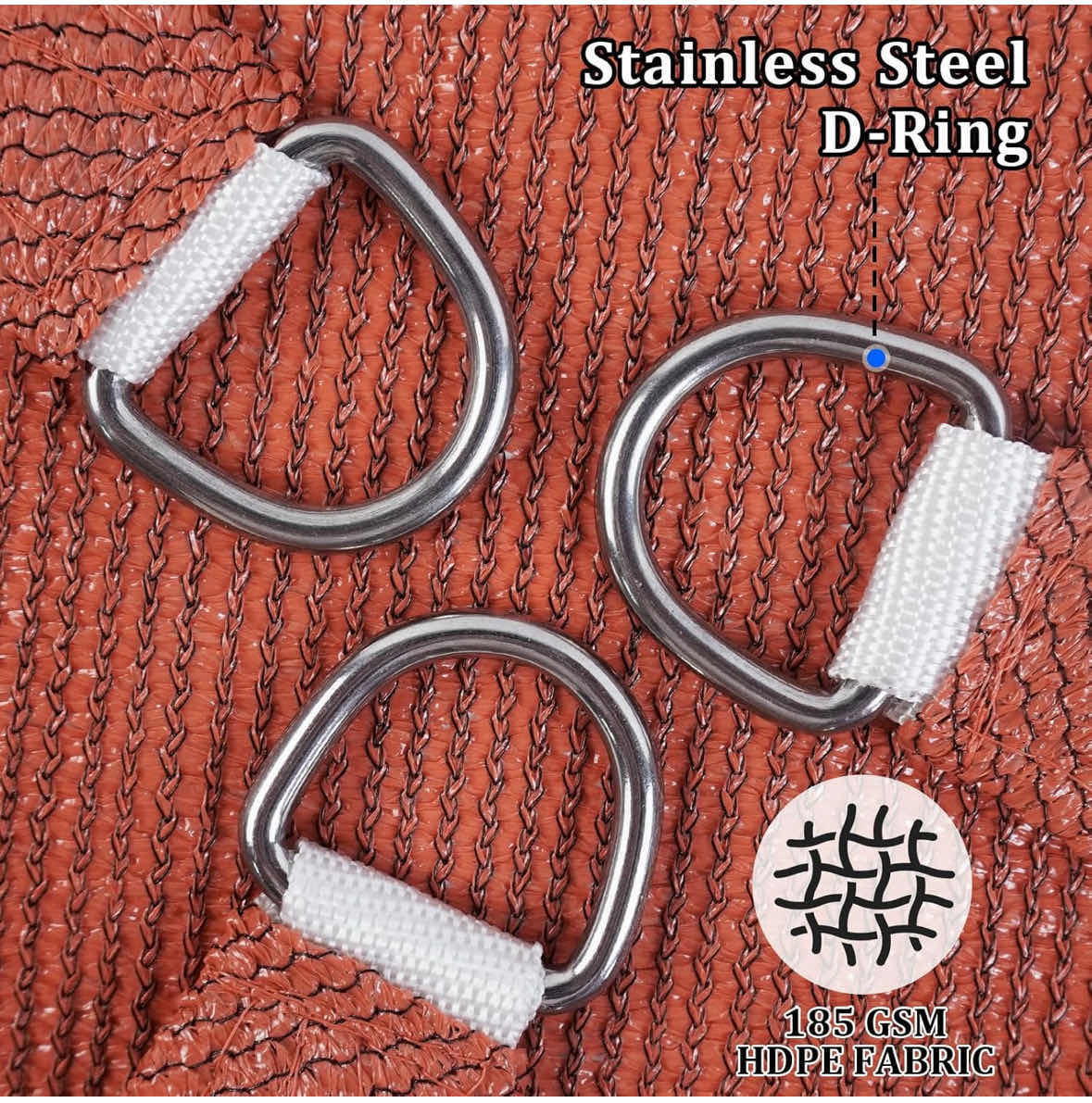 Photo 4 of NEW SHADE & BEYOND TRIANGLE SUN SHADE SAIL 16’ X 16’ X 16’ PERMEABLE CANOPY REPLACEMENT (RUST RED)