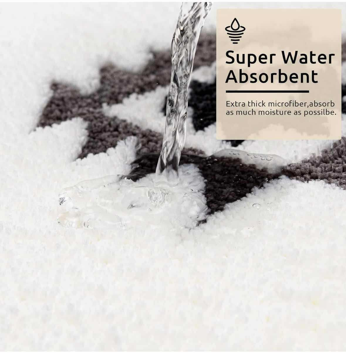 Photo 4 of NEW DEXDE BOHO BATHROOM RUNNER RUG, MOROCCAN GEOMETRIC NON-SLIP LONG BATH RUG, WHITE/BLACK (2’ X 5’ RECTANGLE)