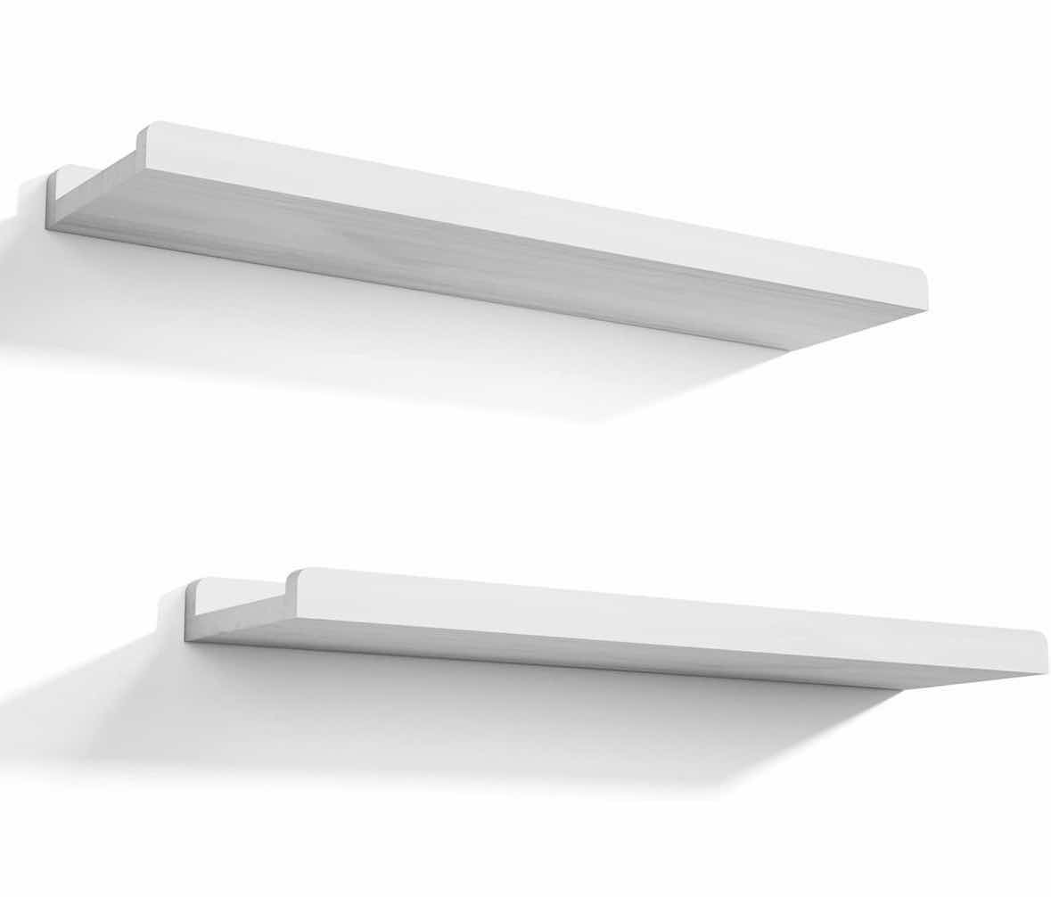 Photo 1 of NEW LOVE-KANKEI WALL MOUNTED SET OF 2 FLOATING SHELVES 6” X 24” H 0.6” (WHITE)