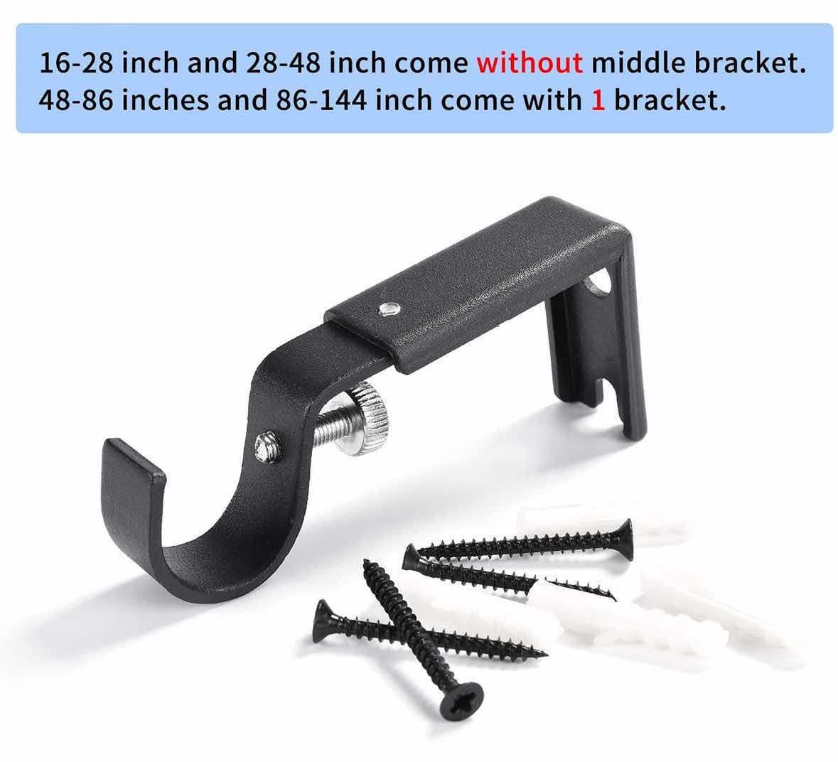 Photo 5 of NEW INDUSTRIAL CURTAIN ROD FOR WINDOWS 66” - 120”, RUSTIC WRAP AROUND CURTAIN ROD (MATTE BLACK 86”-144”)